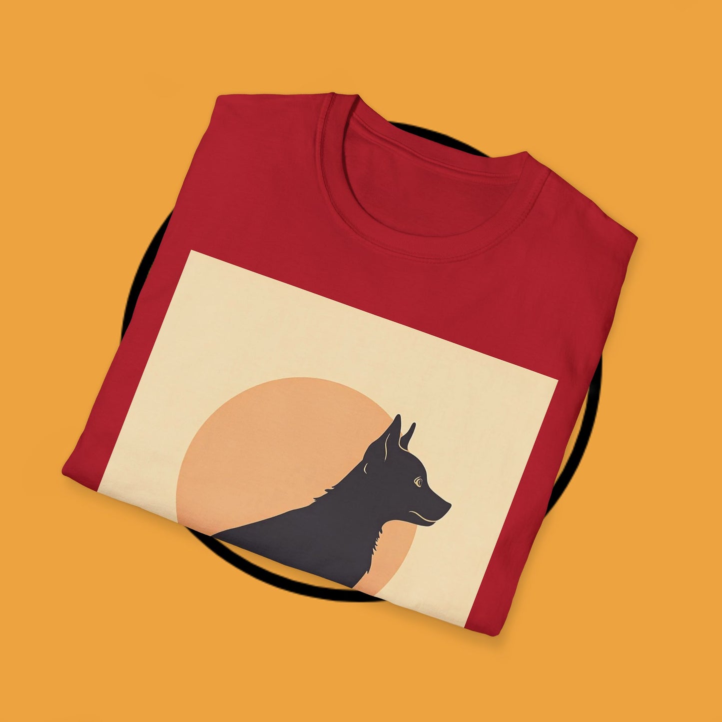 Border Collie Silhouette T-Shirt - Minimalist Sunset Design | Dog Lover Graphic Tee
