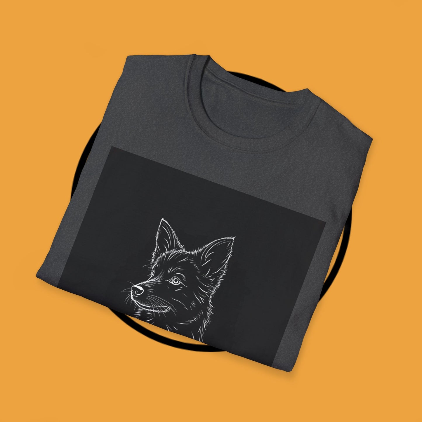 Premium Border Collie Portrait T-Shirt - Minimalist Black & White Design | Dog Lover Graphic Tee