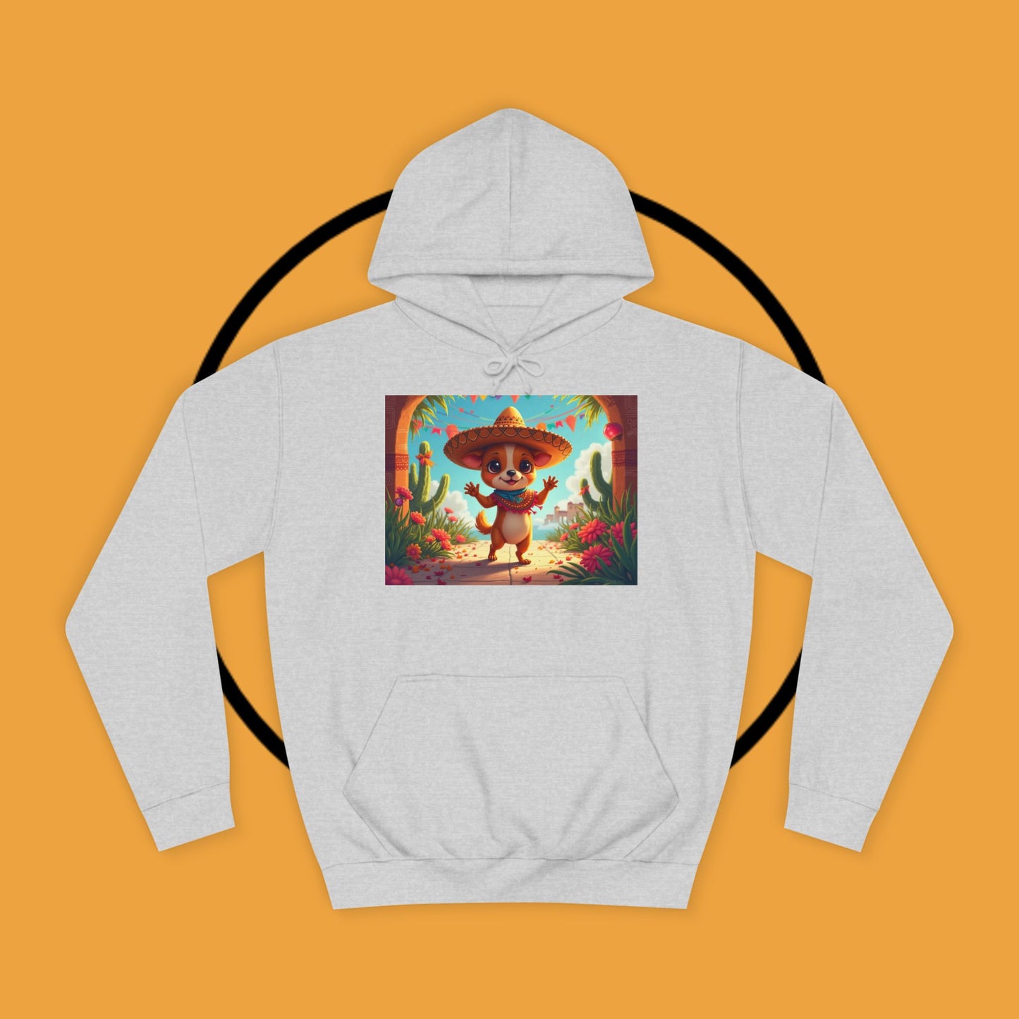 "Mexican Sombrero Chihuahua Hoodie | Fiesta Dog Celebration Wear | Authentic México Desert Art | Cinco de Mayo Gift"