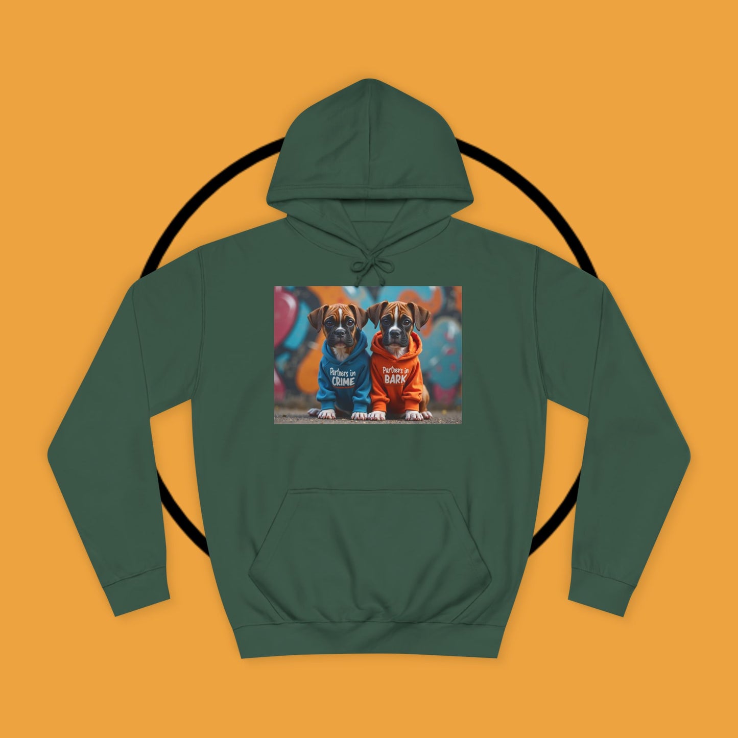 Partners in Crime & Bark Boxer Hoodie | Best Friends Dog Gift | Matching Pet Apparel | Friendship Goals