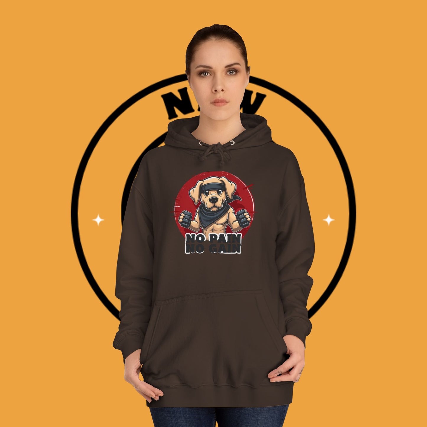 No Pain, No Gain – Motivational Workout Dog Hoodie - Unisex Hoodies