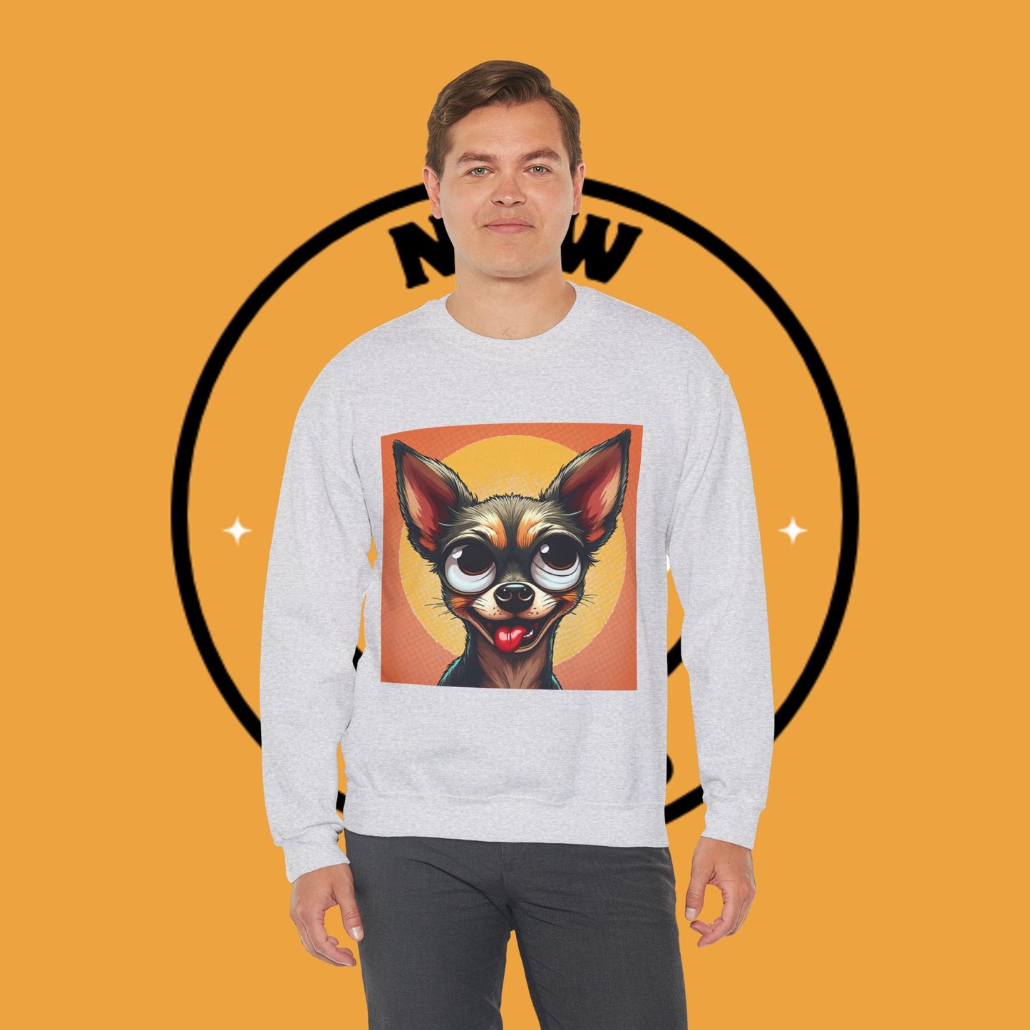 Cute Chihuahua Crewneck Sweatshirt - Funny Dog Lover Gift | Adorable Pet Portrait Pullover