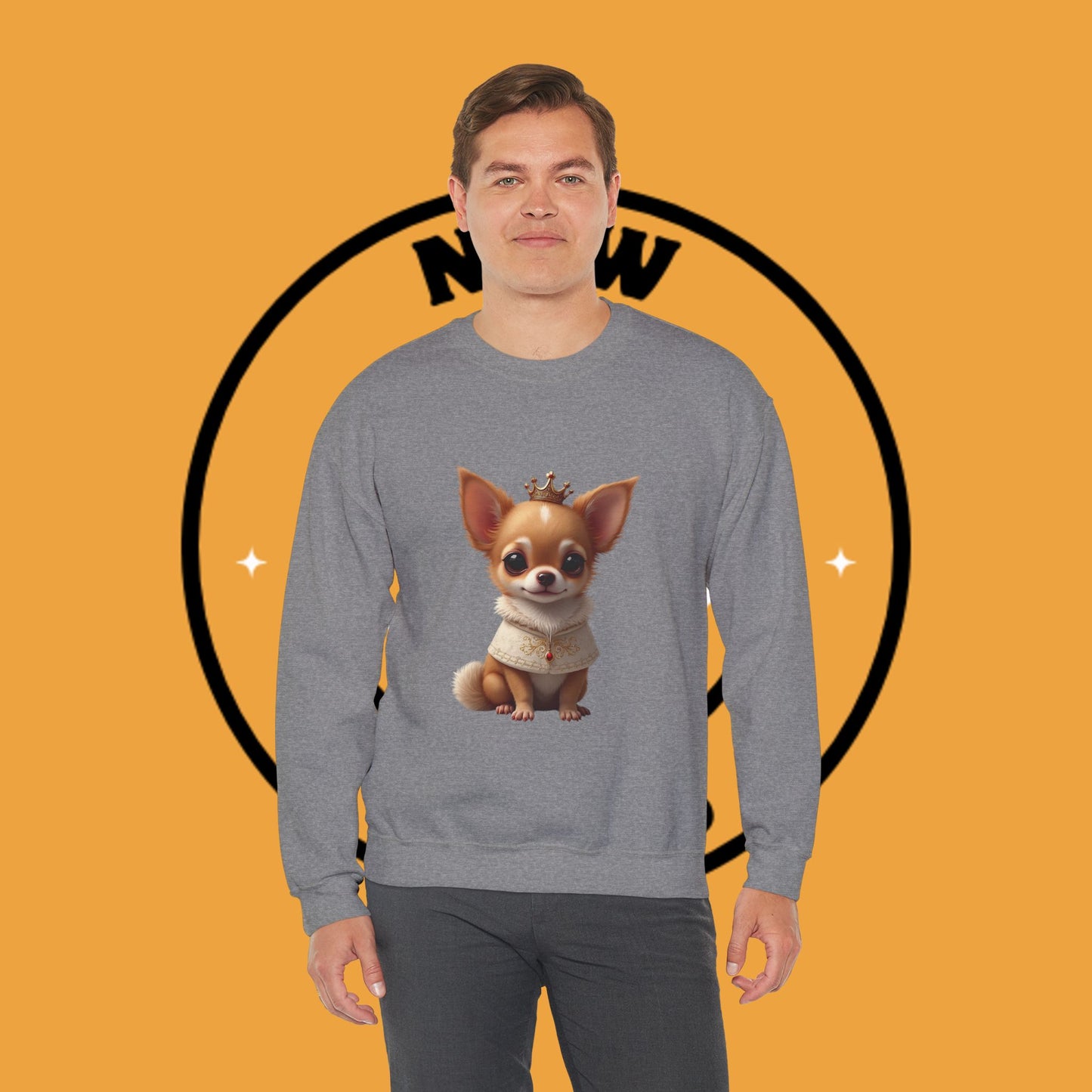 Royal Chihuahua Princess Sweatshirt | Crown Dog Design | Majestic Pet Lover Gift