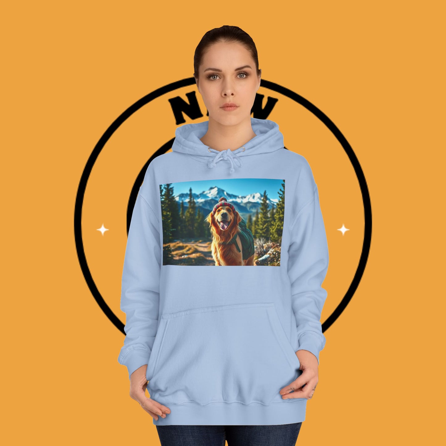 Adventure Awaits – Golden Retriever Mountain Hike Hoodie - Unisex Hoodies