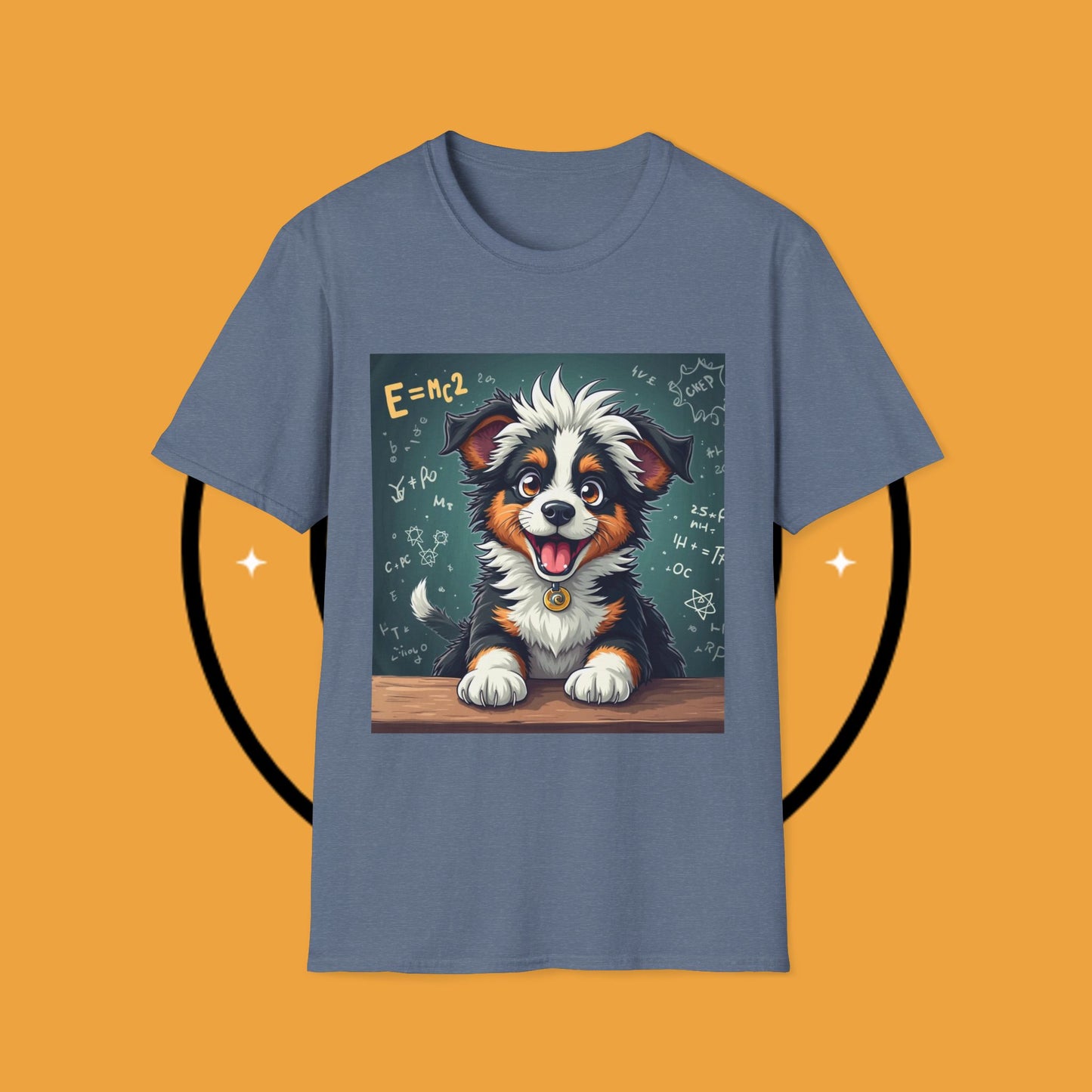 "Einstein Border Collie - Genius Puppy Professor" - Educational Dog T-Shirt - Smart Border Collie Science T-Shirt - Genius Puppy Professor Math Physics Tee | Educational Dog Gift