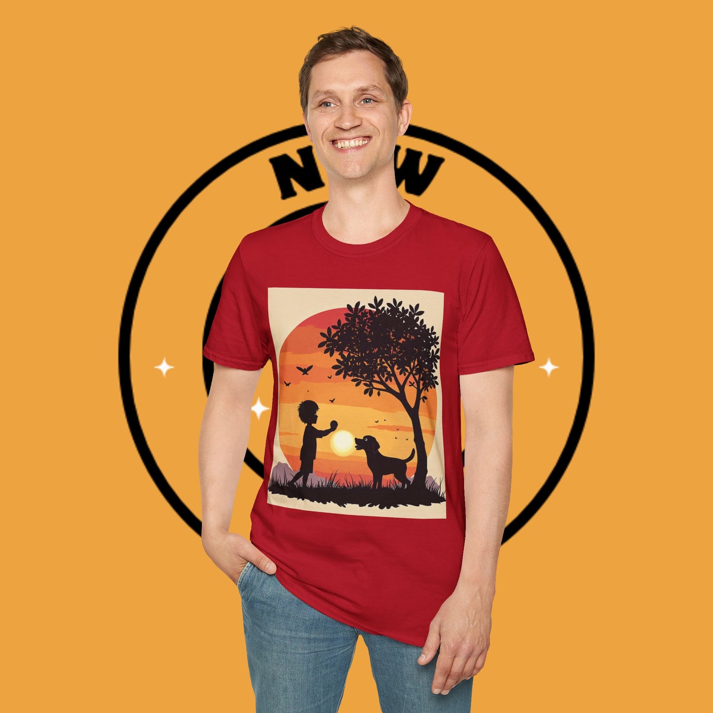 Playing with paws - Dog - Unisex T-Shirt Design - Sunset Playmates π
| Heartwarming Silhouette T-Shirt for Dog Lovers"
