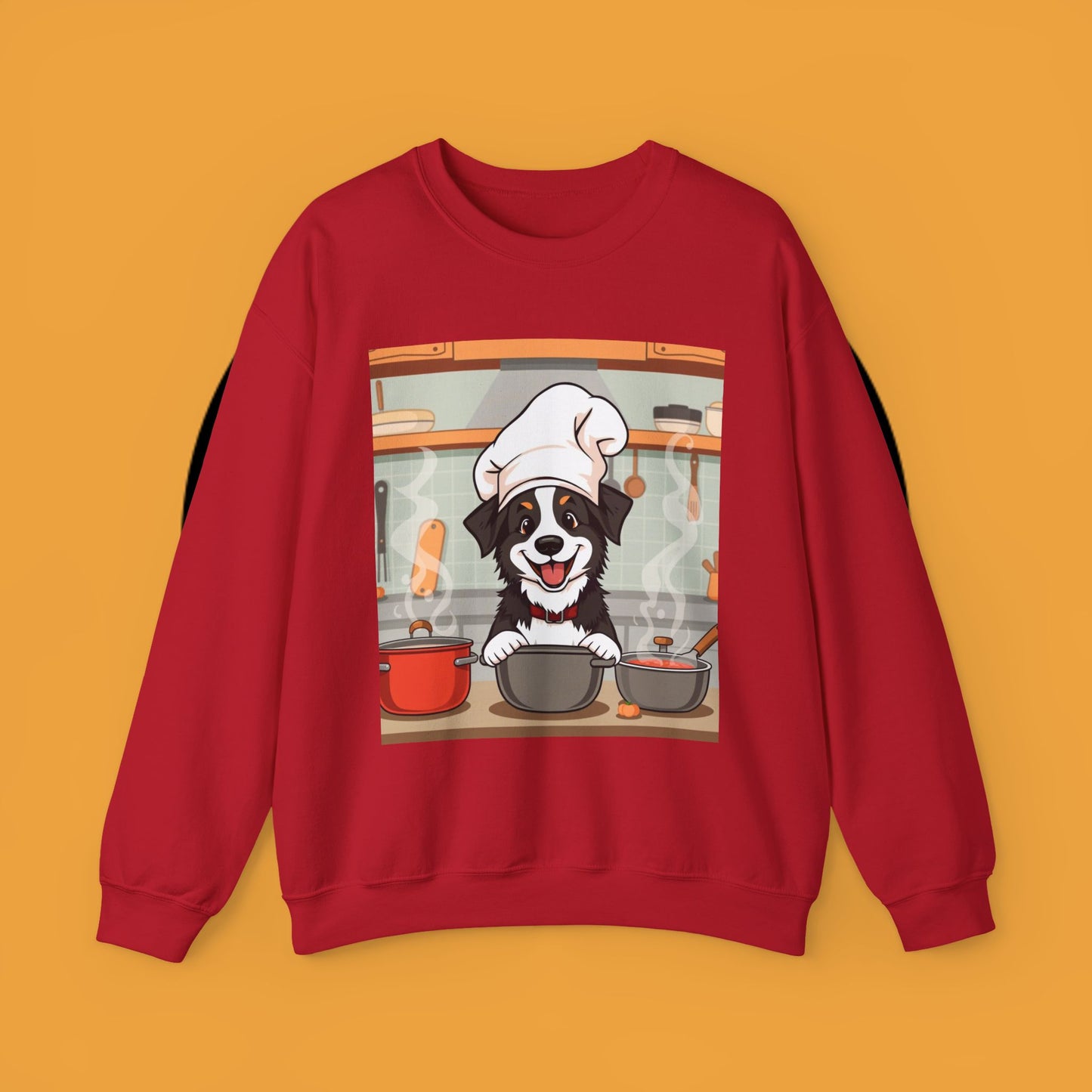 Chef Dog Crewneck Sweatshirt - Cute Puppy Cook with Chef Hat Kitchen Design | Culinary Lover Gift