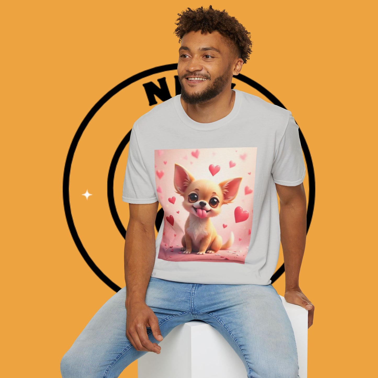 Cute Chihuahua Puppy Love Heart T-Shirt - Funny Dog Lover Gift Tee | Kawaii Pet Apparel