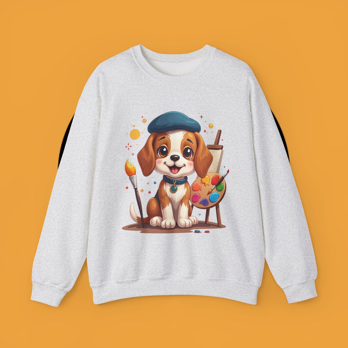 Dog Lover Crewneck Sweatshirt - Beagle Artista π¨ ARTIST BEAGLE SWEATSHIRT - UNLEASH YOUR CREATIVITY! π¨