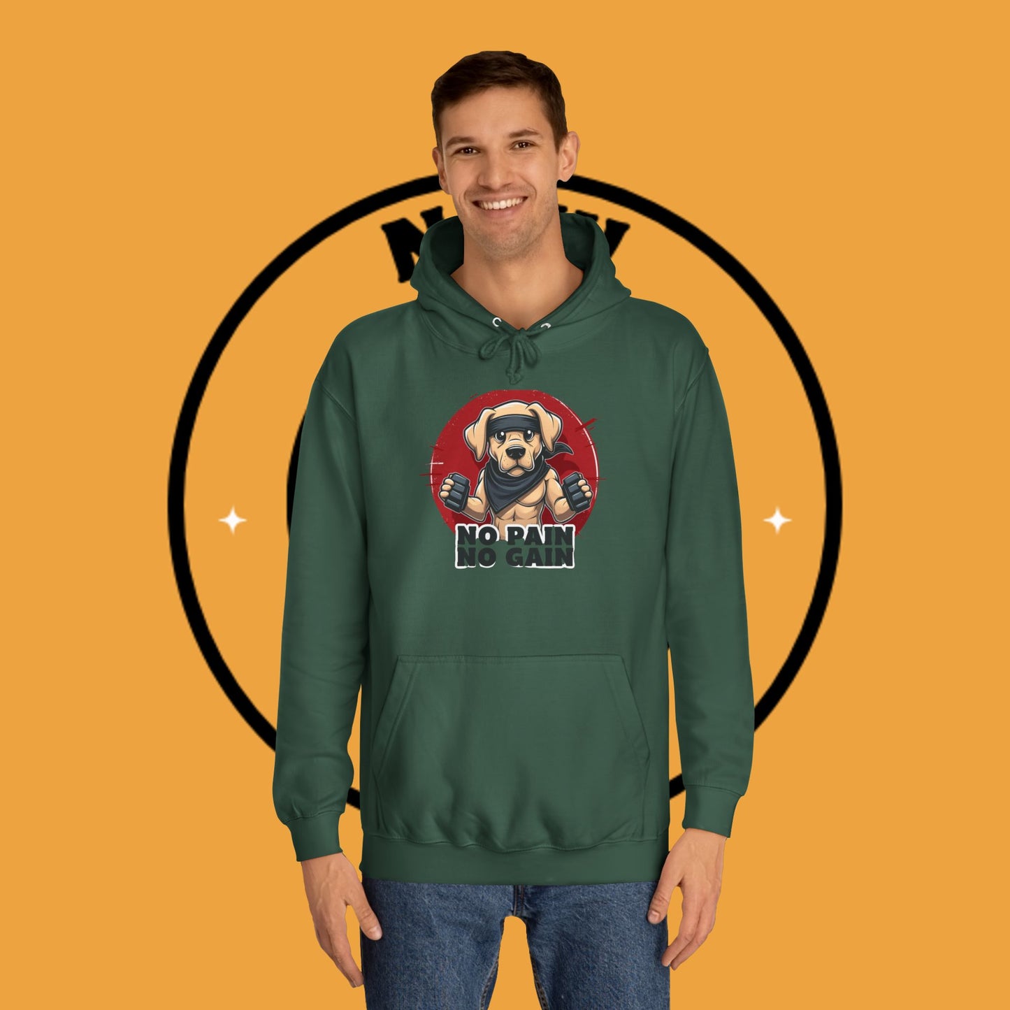 No Pain, No Gain – Motivational Workout Dog Hoodie - Unisex Hoodies