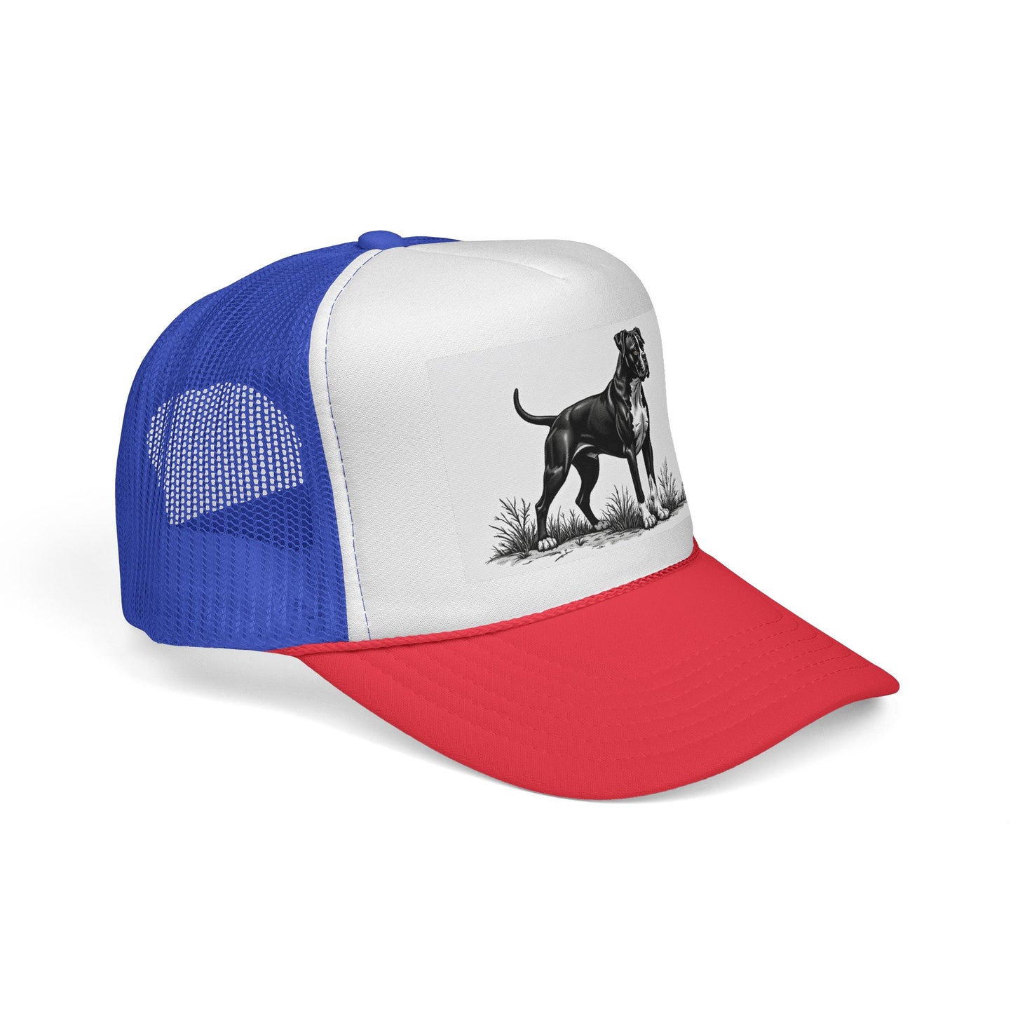 "Boxer Dog Trucker Cap - Premium Black & White Design | Adjustable Snapback Hat for Dog Lovers | Streetwear Baseball Cap"