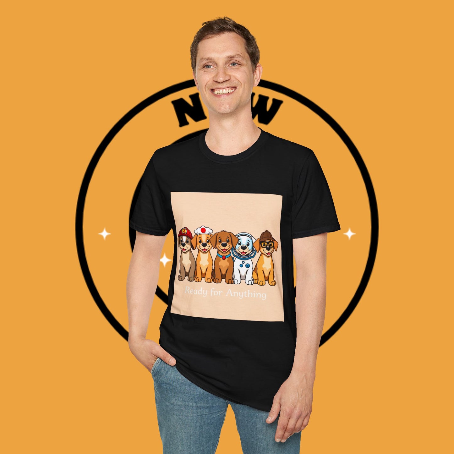 Puppy Professionals ๐พ | Ready for Anything T-Shirt for Career - Curious Canine Lovers - Unisex T-Shirt Design