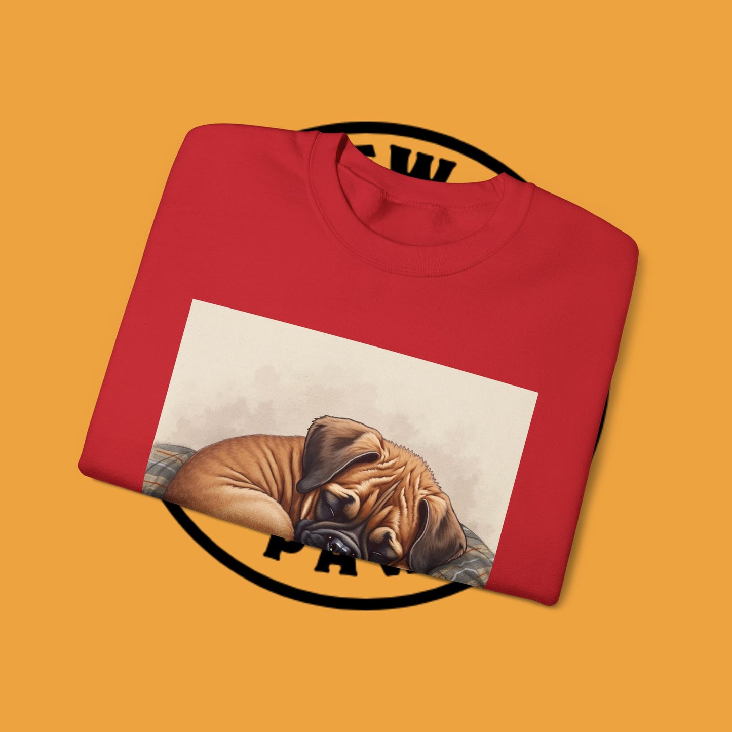 Sleeping Boxer Puppy Crewneck Sweatshirt - Cozy Dog Art Design - Comfort Wear for Pet Lovers