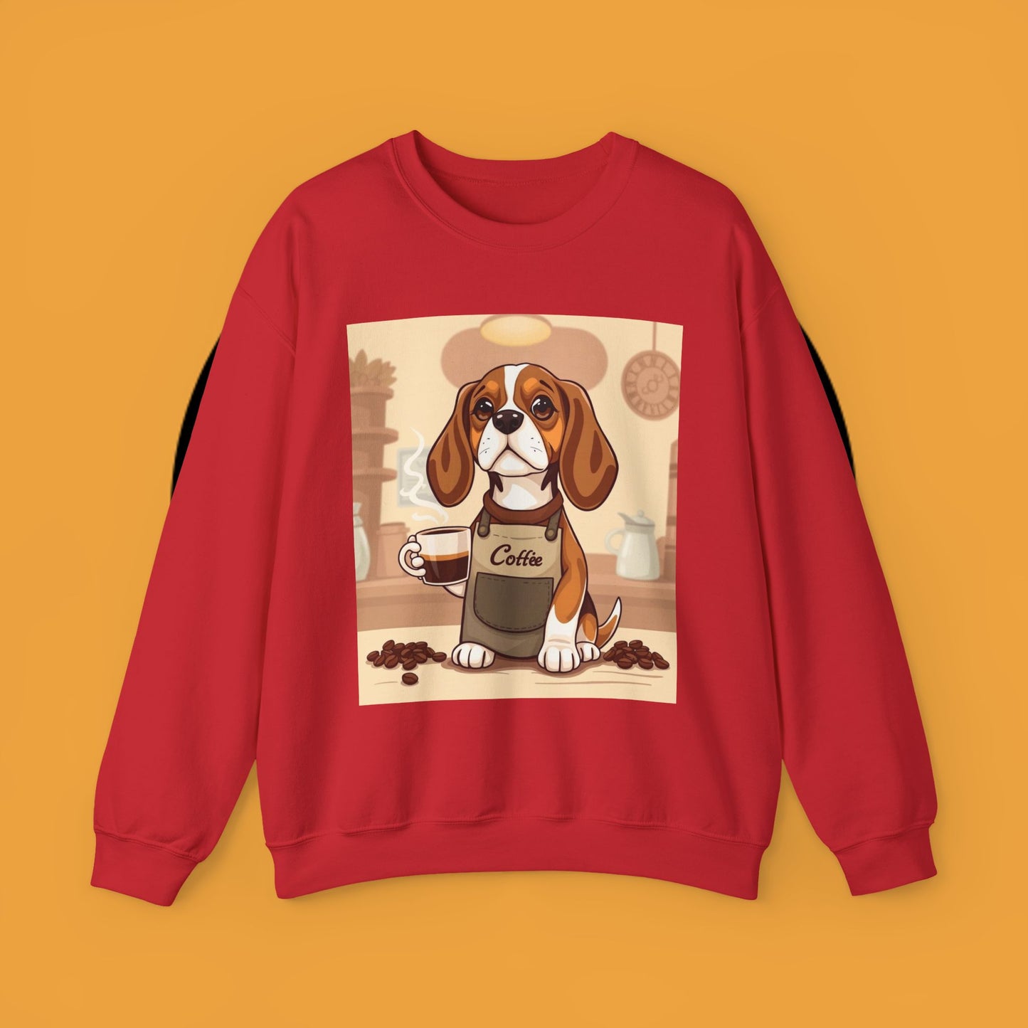 Dog Lover Crewneck Sweatshirt - Beagle Barista ☕ BARISTA BEAGLE SWEATSHIRT - BREW-TIFUL MORNINGS START HERE! ☕