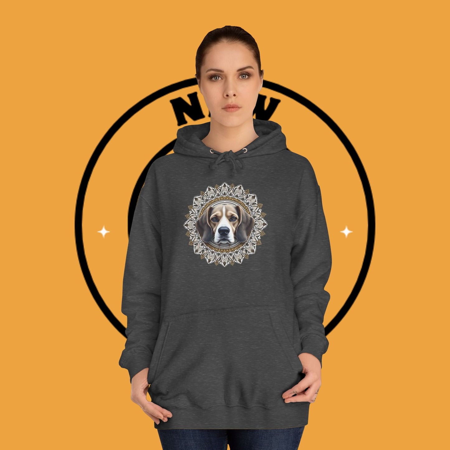 🕉️ Sacred Beagle Mandala Hoodie - Where Spirituality Meets Canine Love! ✨Royal Beagle Mandala Hoodie 🐾✨- Unisex Hoodie