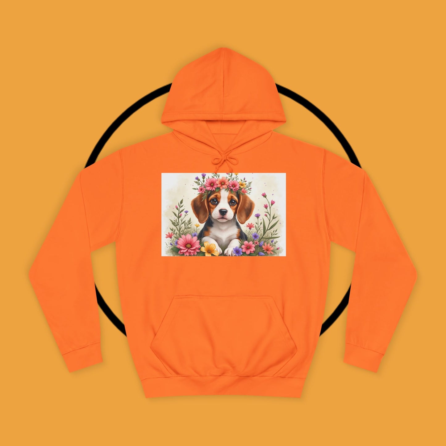 ๐ธ Enchanted Garden Beagle Hoodie - Where Cuteness Blooms! ๐ถ - Unisex Hoodie