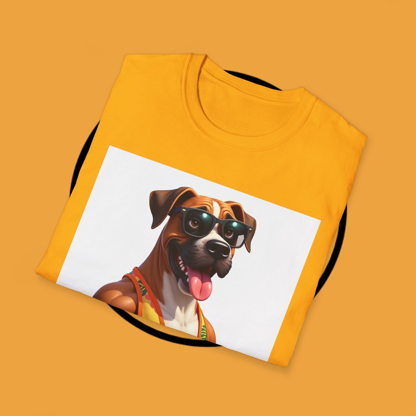 "Buff Beach Boxer" Summer Vacation T-Shirt / Buff Boxer Dog T-Shirt - Funny Muscular Beach Dog Tee