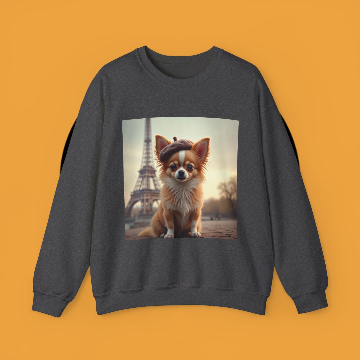 Parisian Chihuahua Beret Sweatshirt | French Dog Eiffel Tower Design | Travel Lover Gift