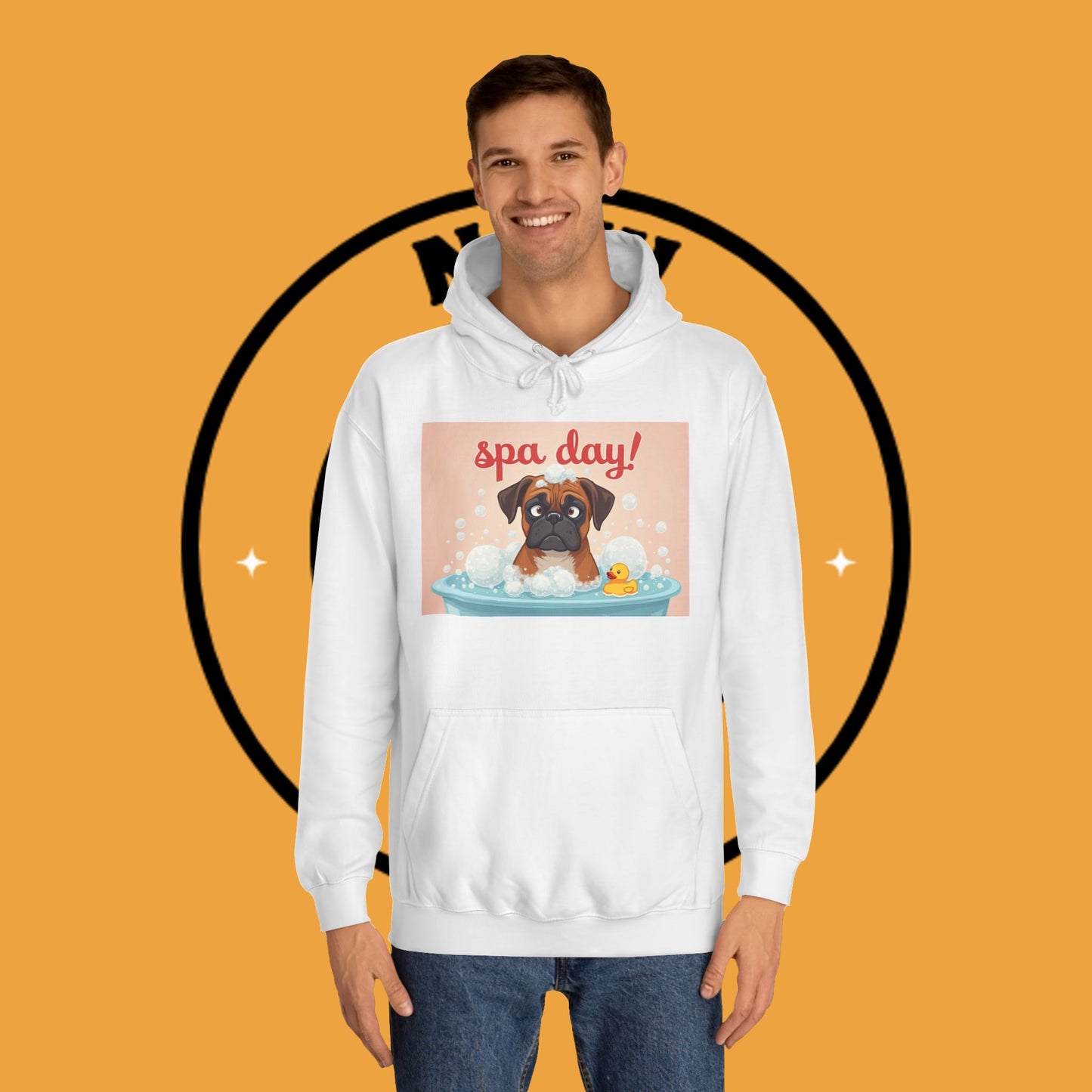Spa Day Boxer Dog Hoodie | Self-Care Relaxation Gift | Pamper Day Pet Apparel | Wellness Vibes