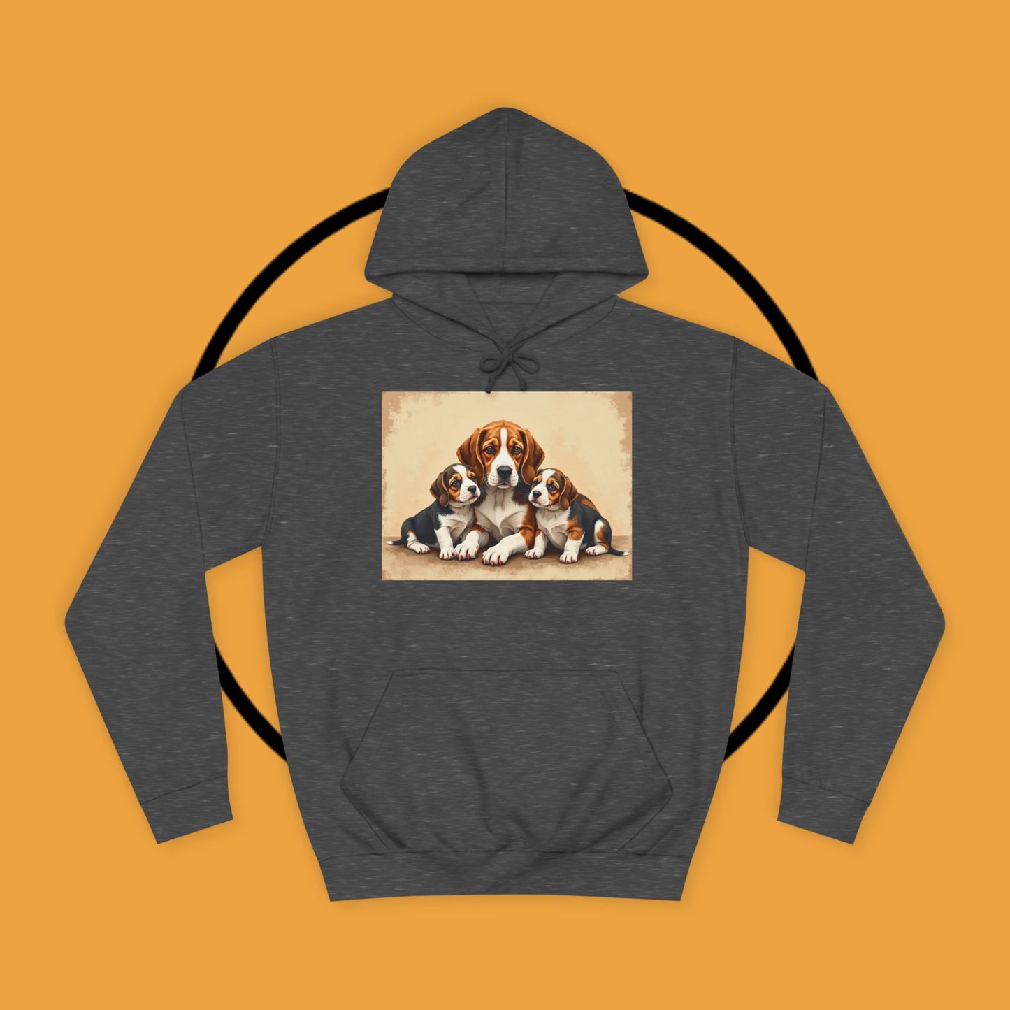 π¨βπ©βπ§βπ¦ Beagle Family Portrait Hoodie - Love Multiplied by Three! πΎ - Unisex Hoodie