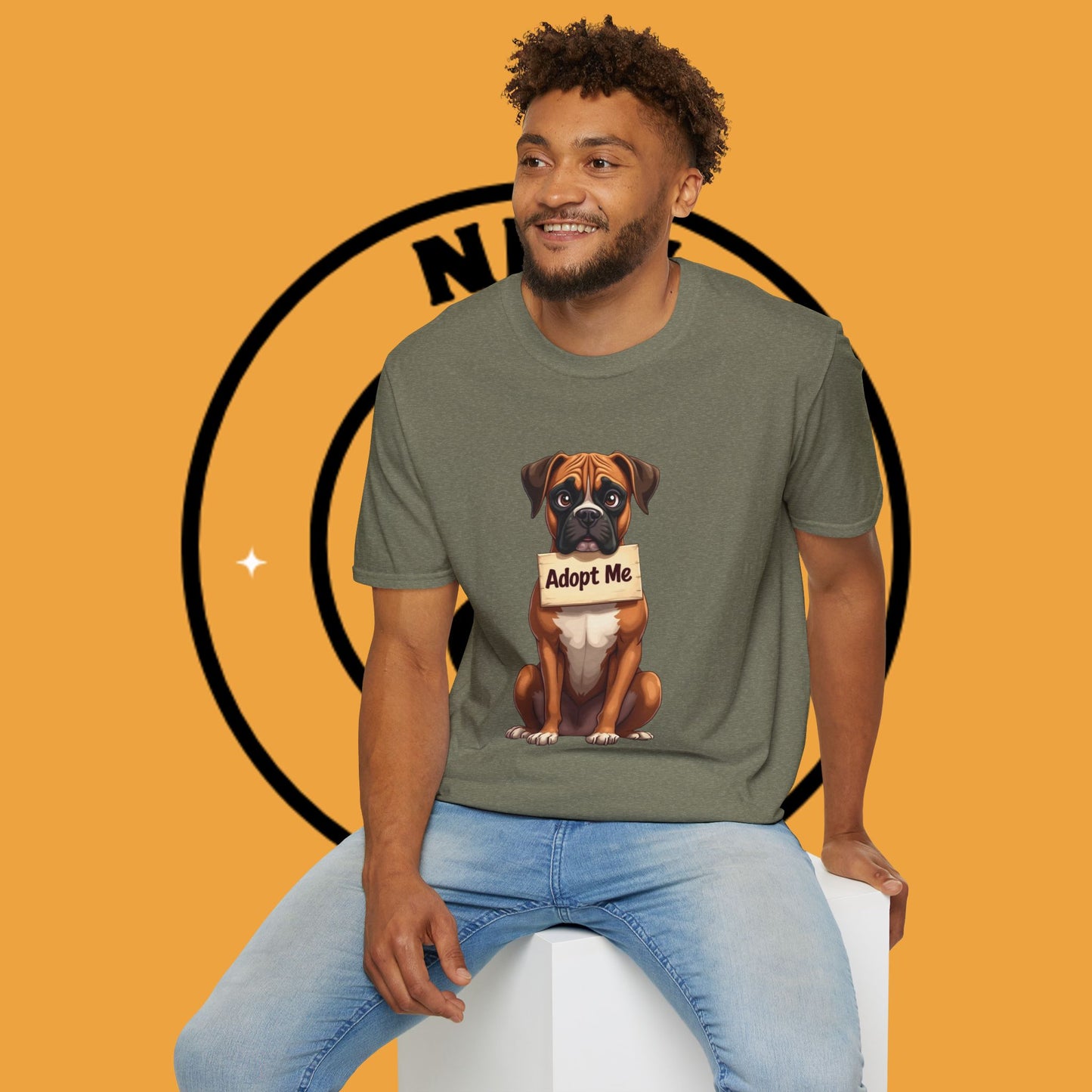 Adopt Me Boxer Dog T-Shirt - Cute Animal Rescue Awareness Tee for Dog Lovers