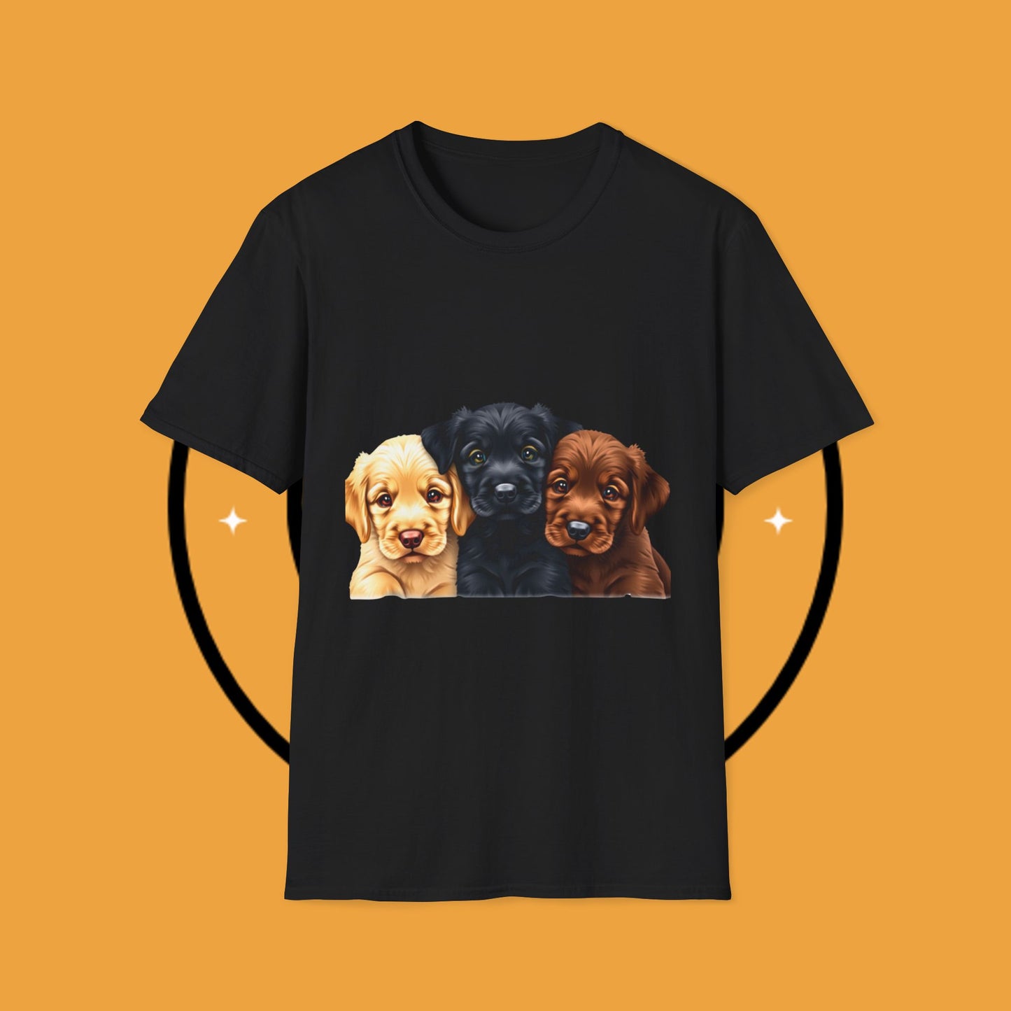 3 Adorable Retrievers Puppys - Dog - Unisex T-Shirt Design "Retriever Squad ๐พ | Trio of Cuteness T-Shirt for Dog Devotees"