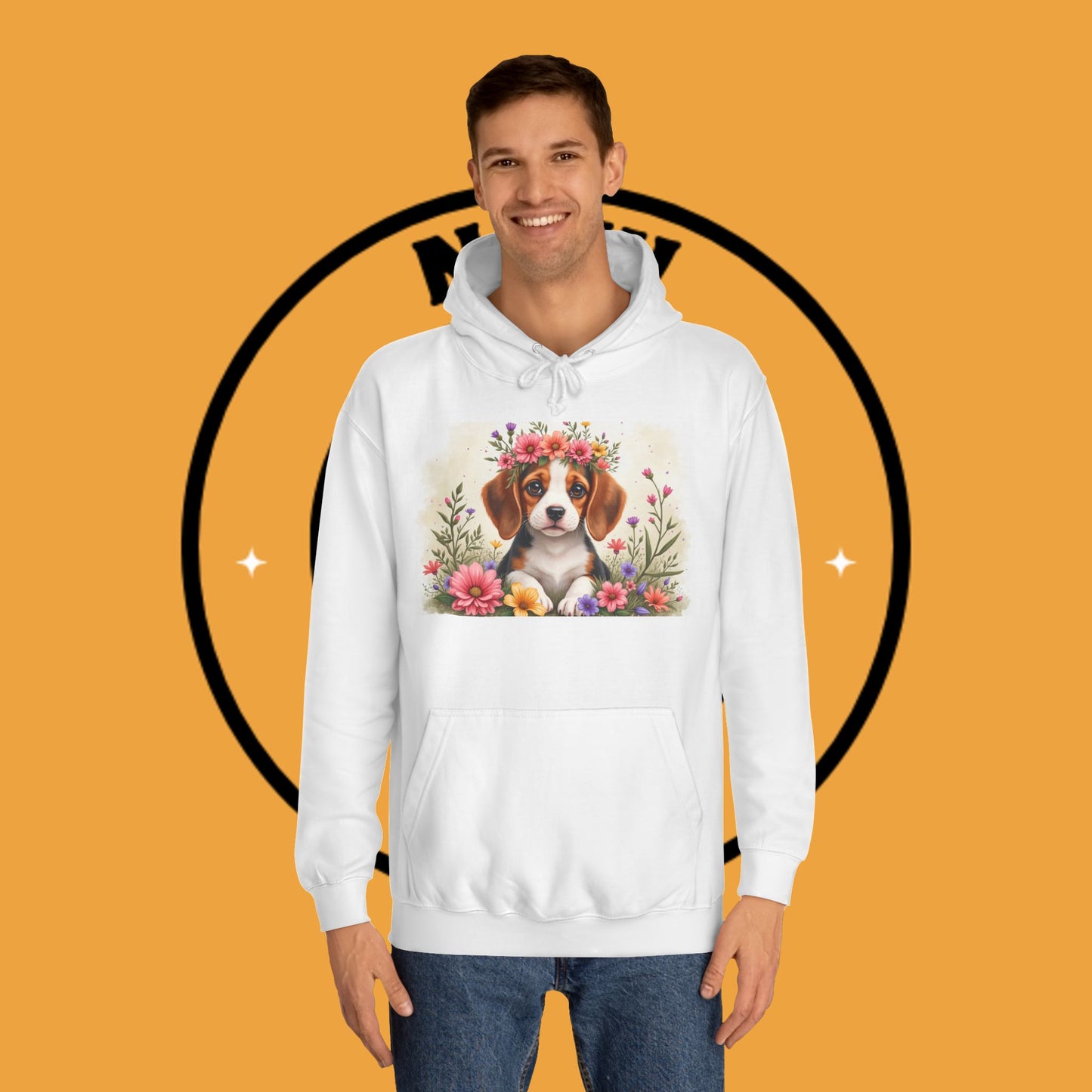 ๐ธ Enchanted Garden Beagle Hoodie - Where Cuteness Blooms! ๐ถ - Unisex Hoodie