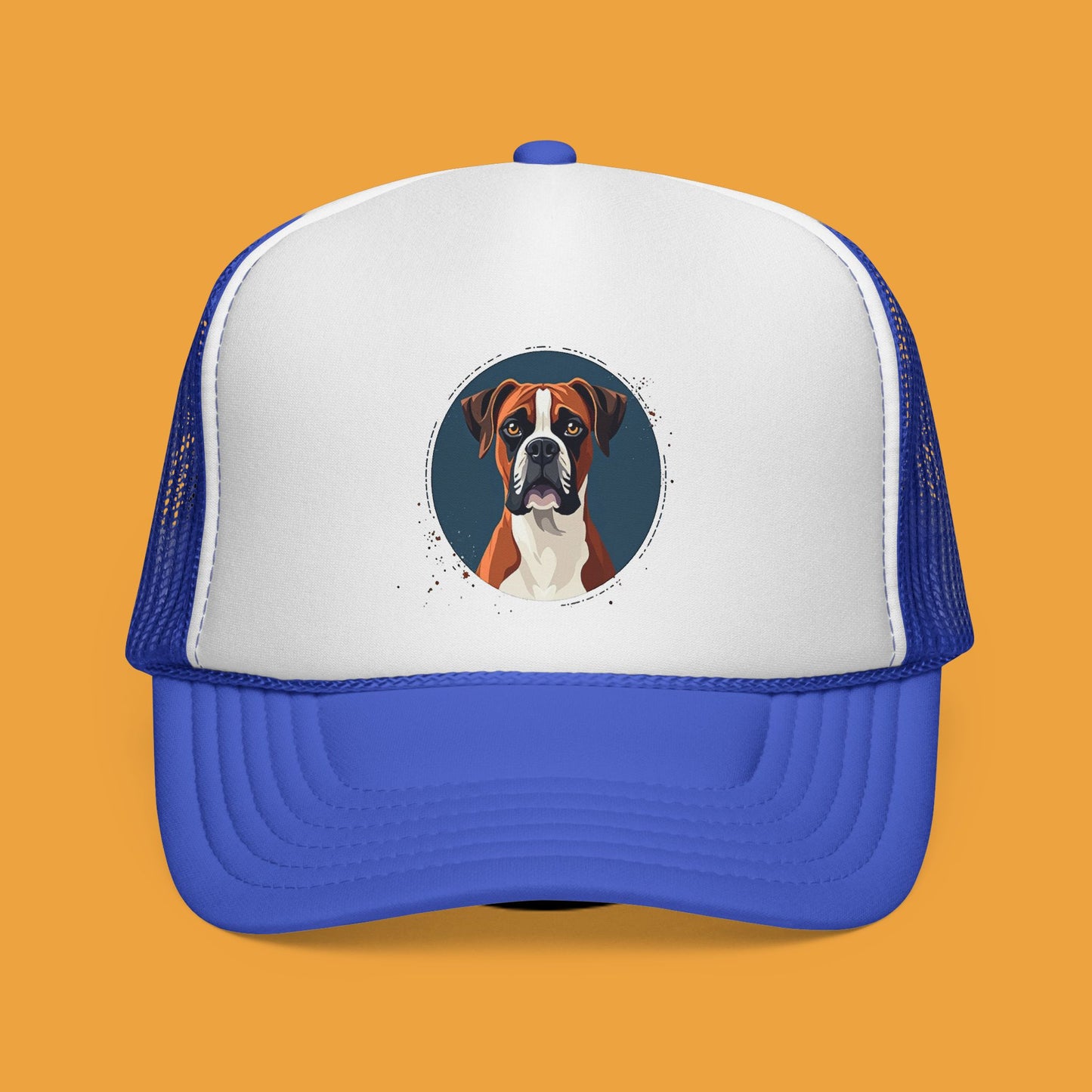 Premium Boxer Dog Trucker Hat - Artistic Pet Portrait Cap