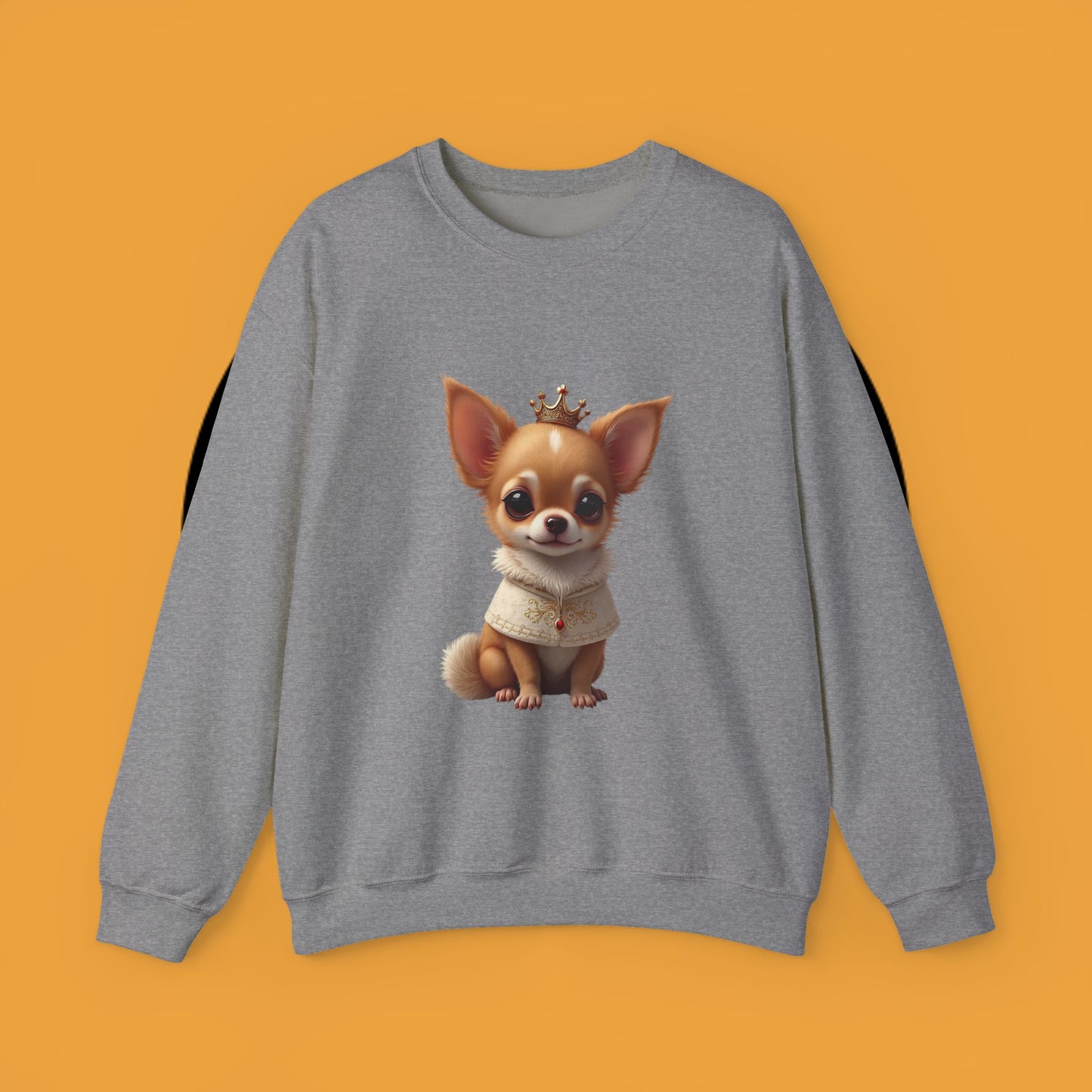 Royal Chihuahua Princess Sweatshirt | Crown Dog Design | Majestic Pet Lover Gift