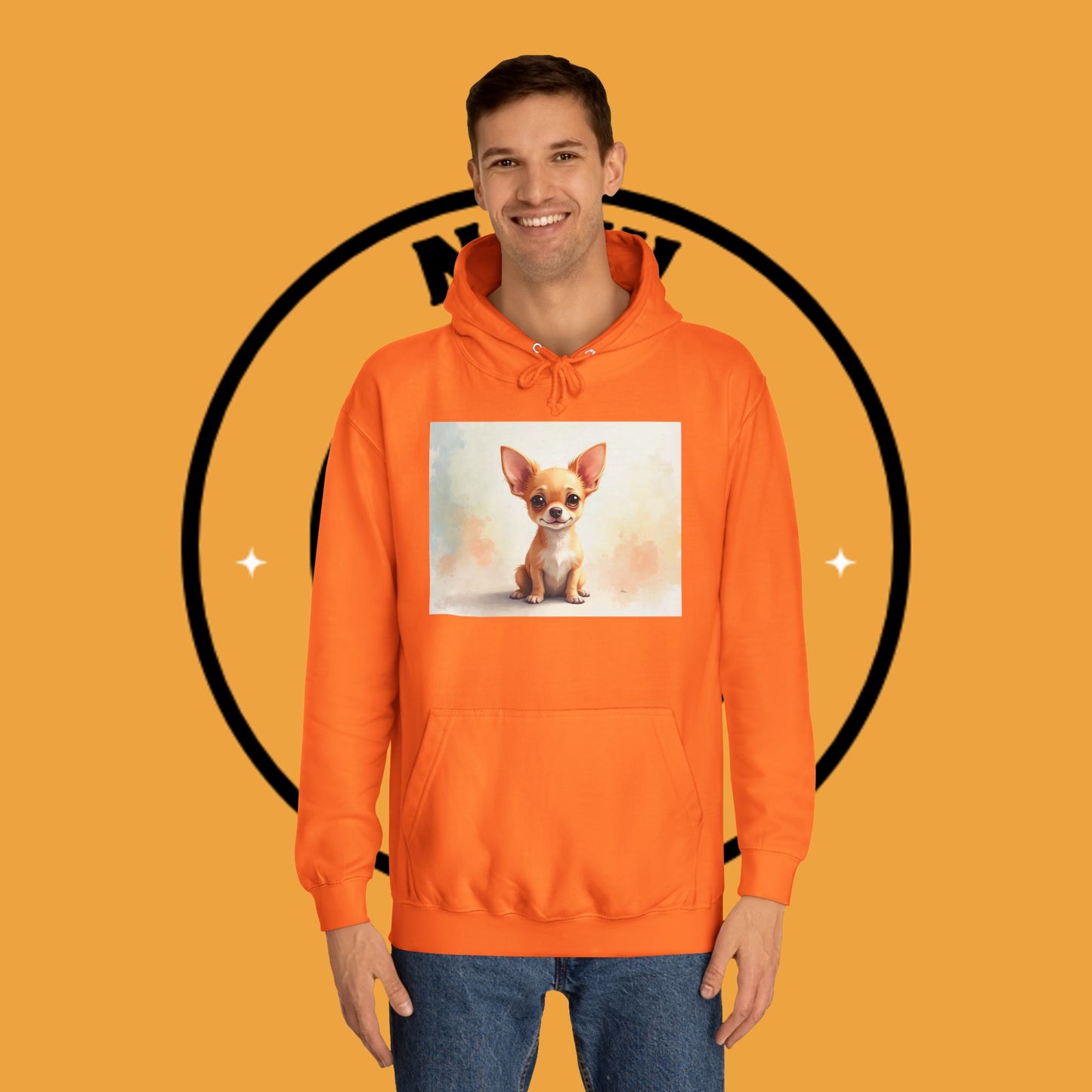 Watercolor Chihuahua Puppy Hoodie - Artistic Dog Portrait Sweatshirt