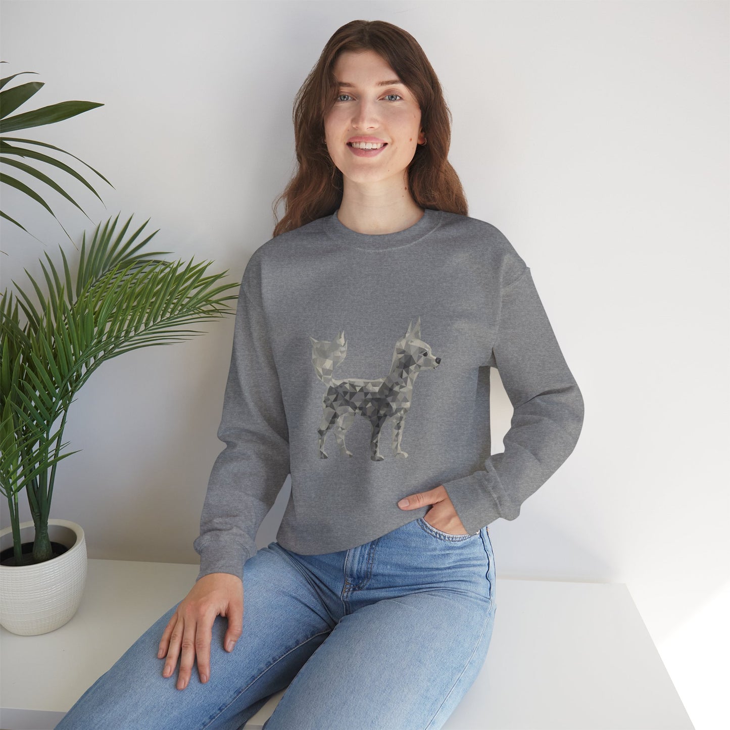 Geometric Chihuahua Sweatshirt | Low Poly Dog Art Crewneck | Modern Pet Lover Gift