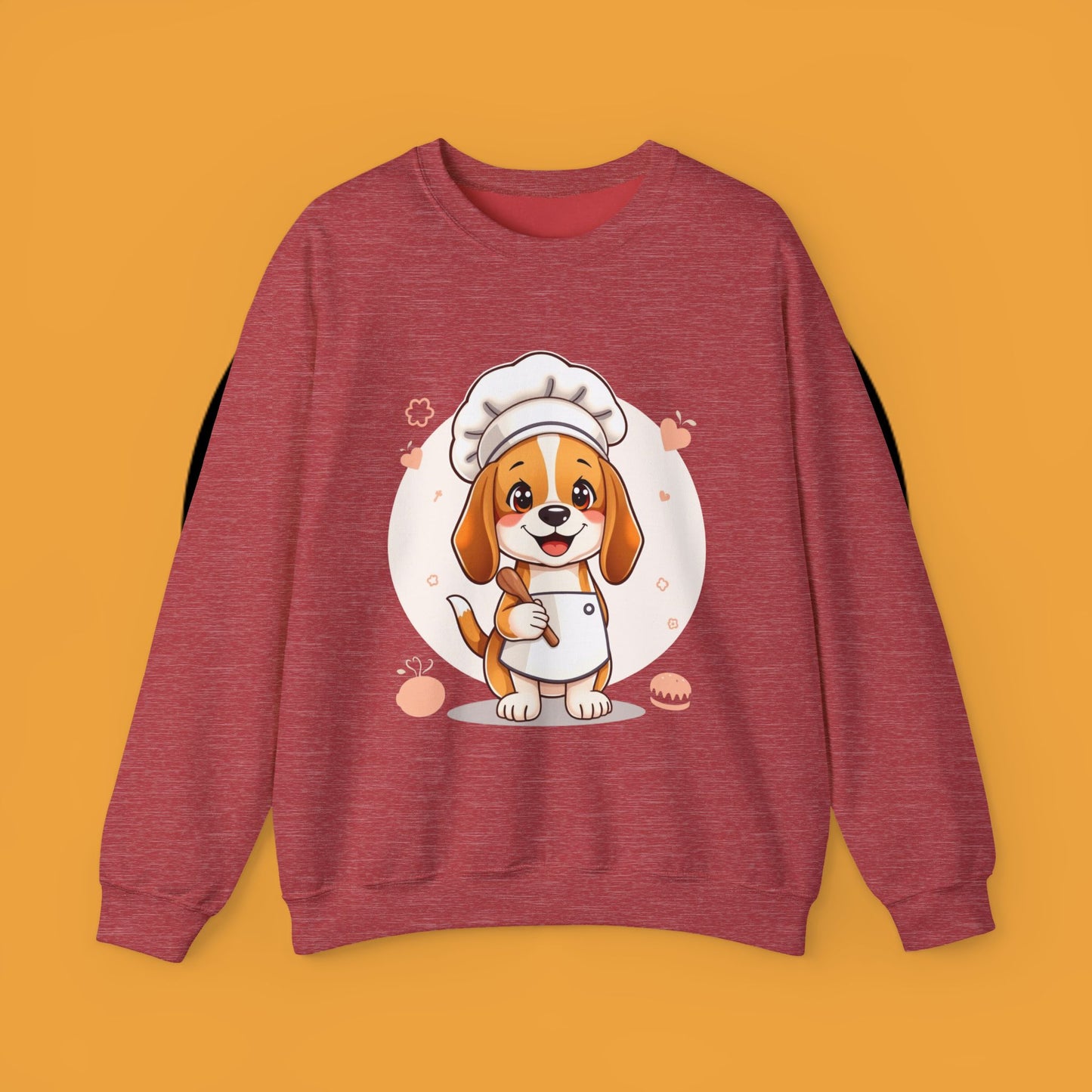 Chef Dog Crewneck Sweatshirt - Kawaii Beagle Design with Chef Hat