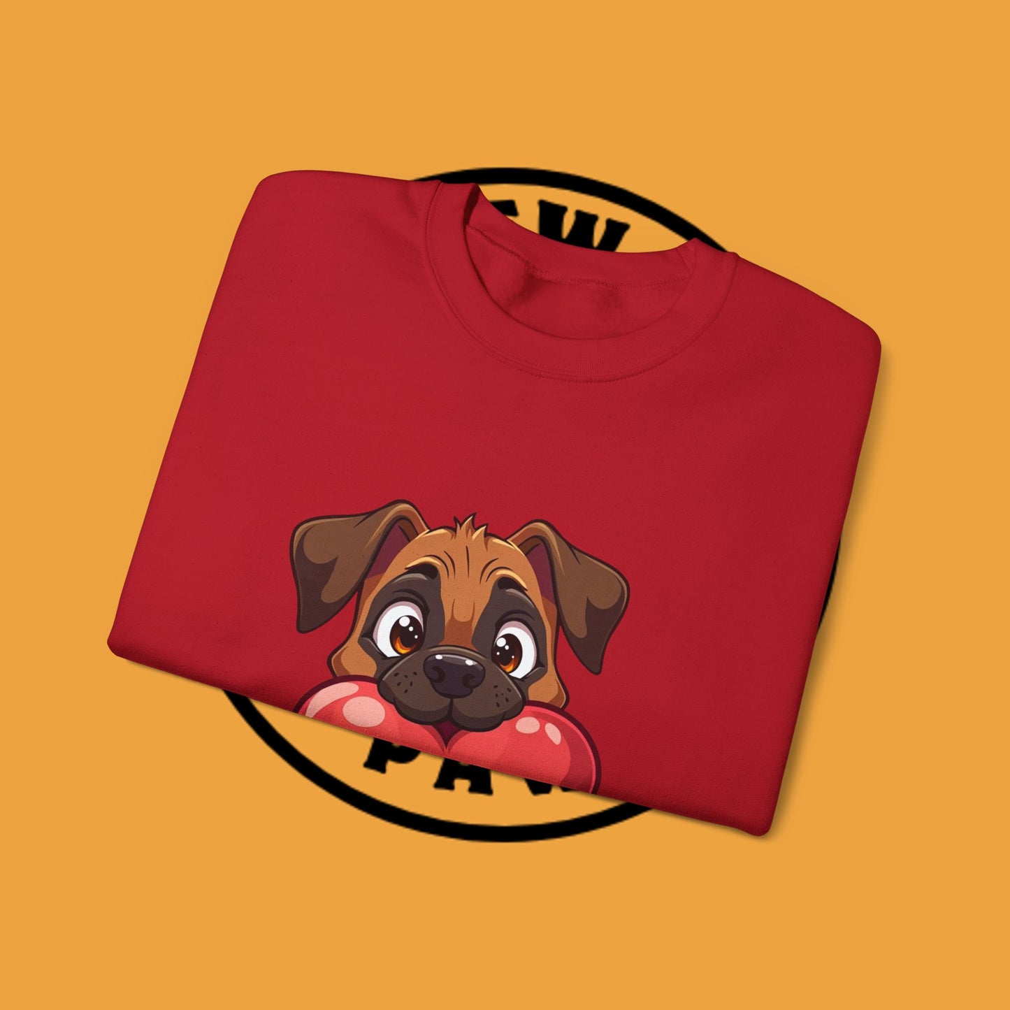 Adorable Puppy Love Heart Crewneck Sweatshirt - Perfect Gift for Dog Lovers