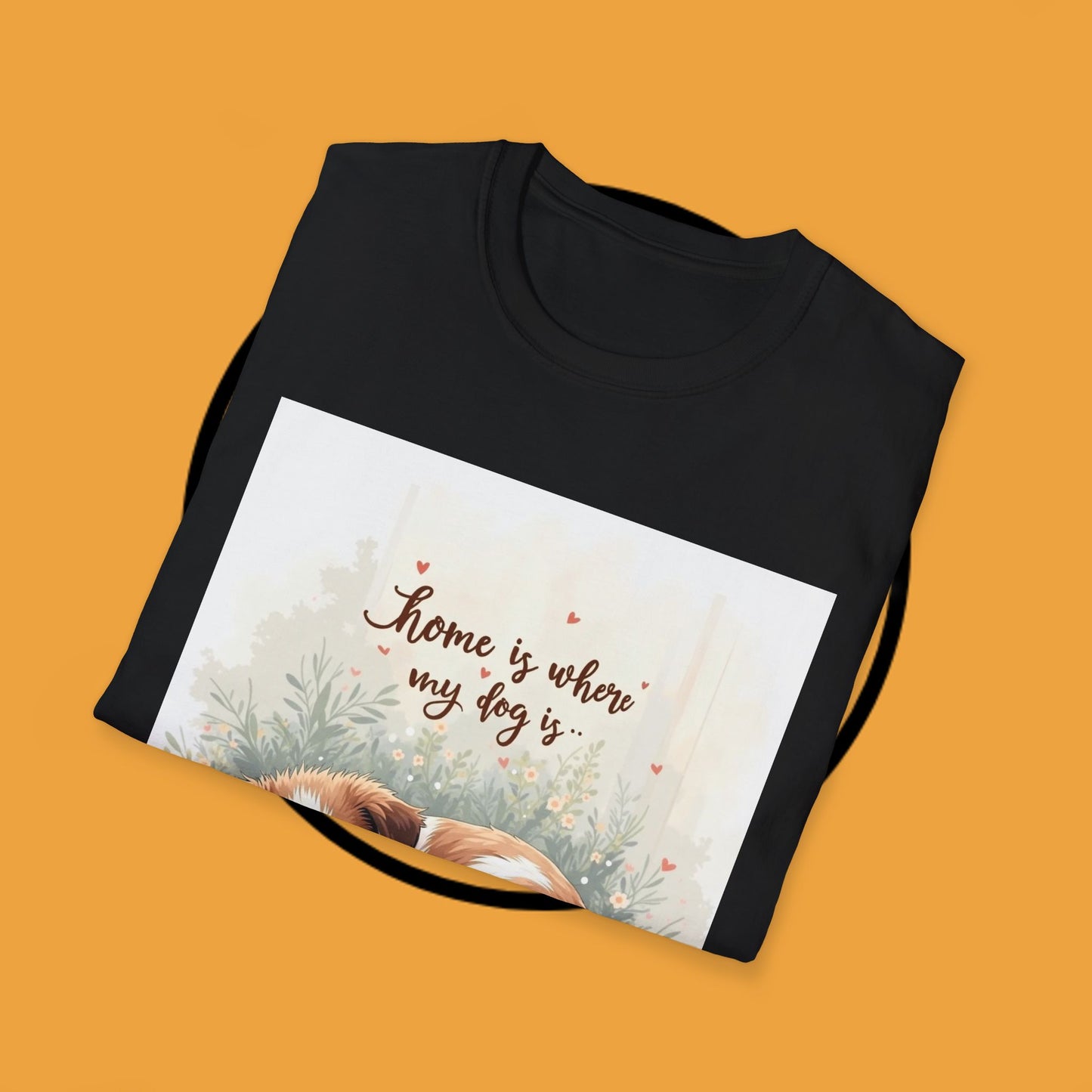 "Home Is Where My Dog Is" T-Shirt - Cute Sleeping Puppy Design | Dog Lover Gift Tee