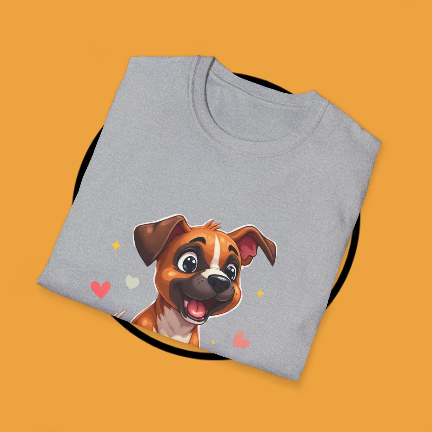 Cute Boxer Puppy Love T-Shirt - Happy Dog Heart Design Tee for Dog Lovers