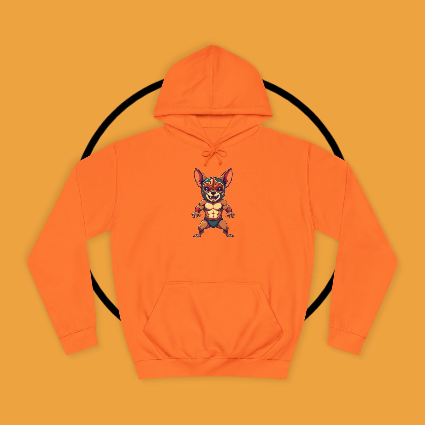 "Luchador Chihuahua Wrestling Hoodie | Mexican Lucha Libre Dog Mask | Wrestler Pet Art | Funny Fighting Dog Gift"