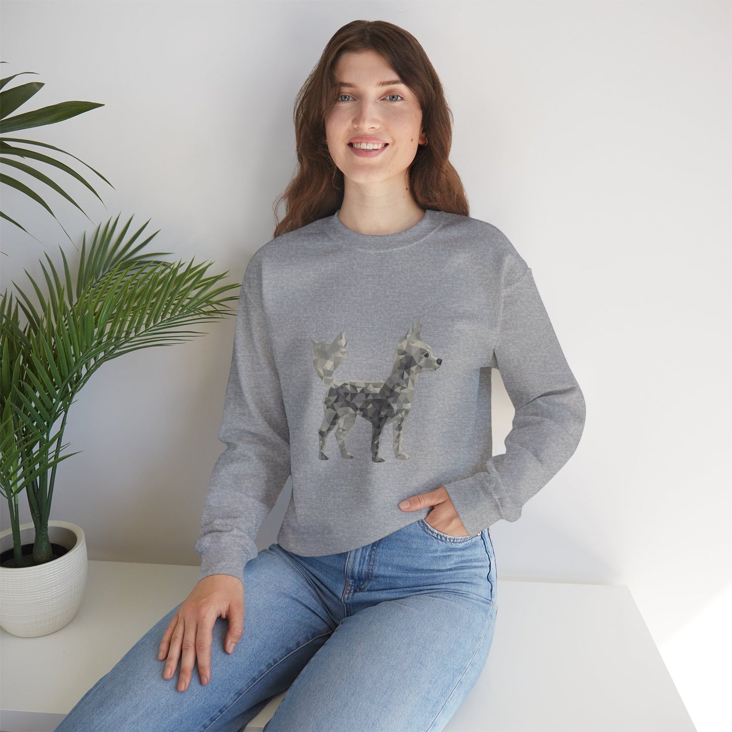 Geometric Chihuahua Sweatshirt | Low Poly Dog Art Crewneck | Modern Pet Lover Gift