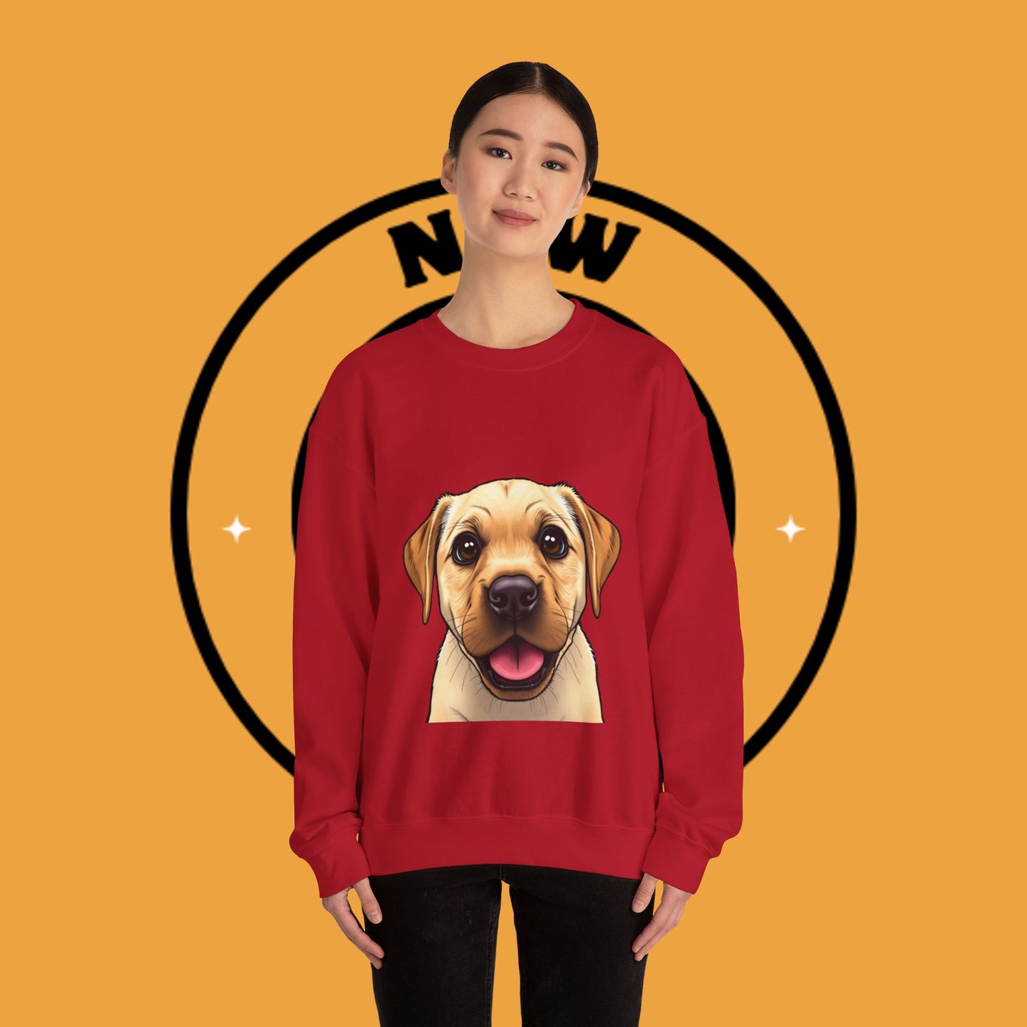 Labrador Puppy Crewneck Sweatshirt - Cartoon Dog Digital Art