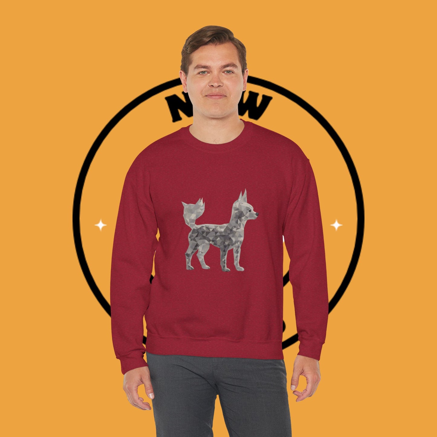 Geometric Chihuahua Sweatshirt | Low Poly Dog Art Crewneck | Modern Pet Lover Gift