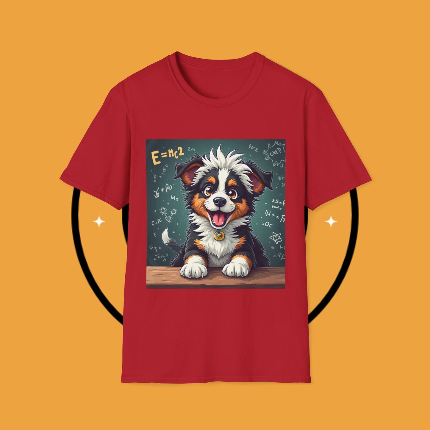 "Einstein Border Collie - Genius Puppy Professor" - Educational Dog T-Shirt - Smart Border Collie Science T-Shirt - Genius Puppy Professor Math Physics Tee | Educational Dog Gift