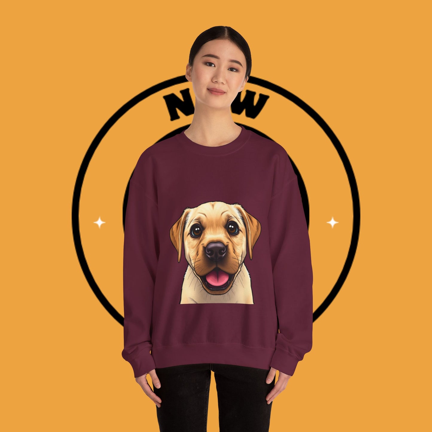 Labrador Puppy Crewneck Sweatshirt - Cartoon Dog Digital Art
