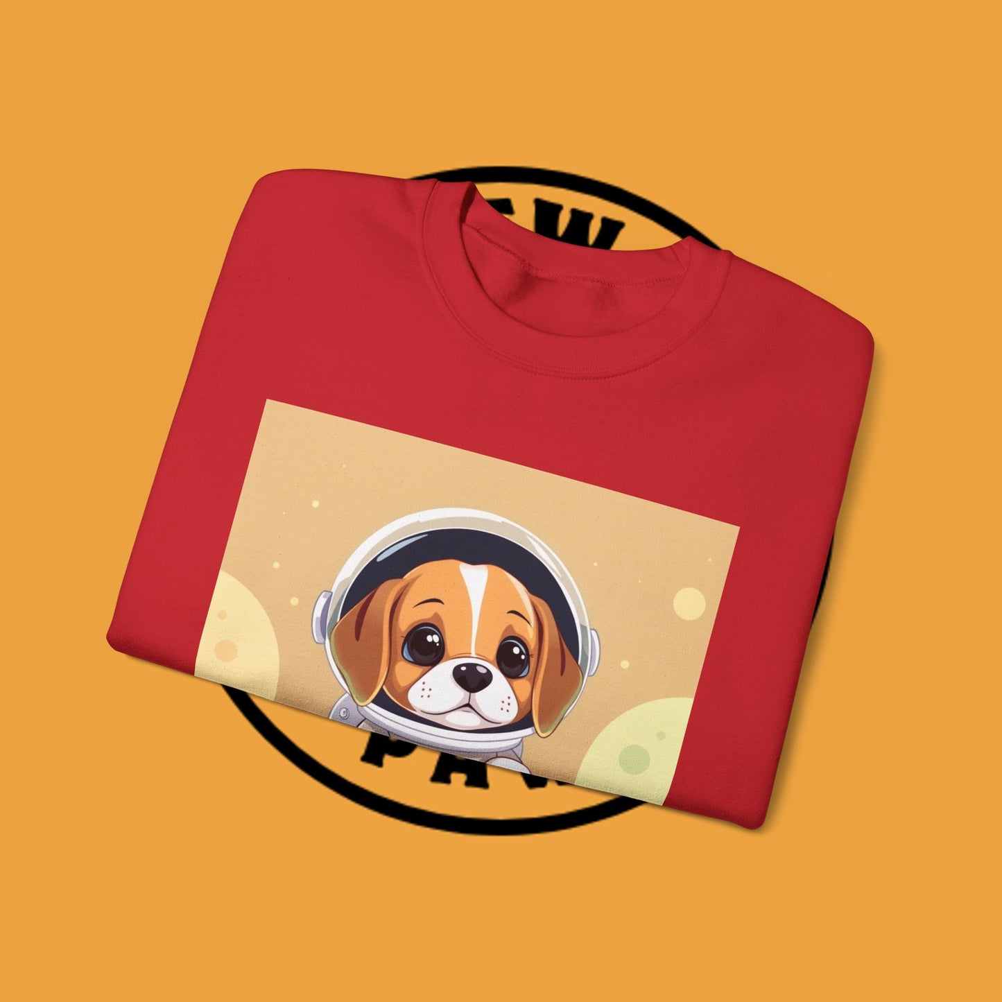 Astronaut Dog Crewneck Sweatshirt - Space Beagle Design with Helmet and Planets