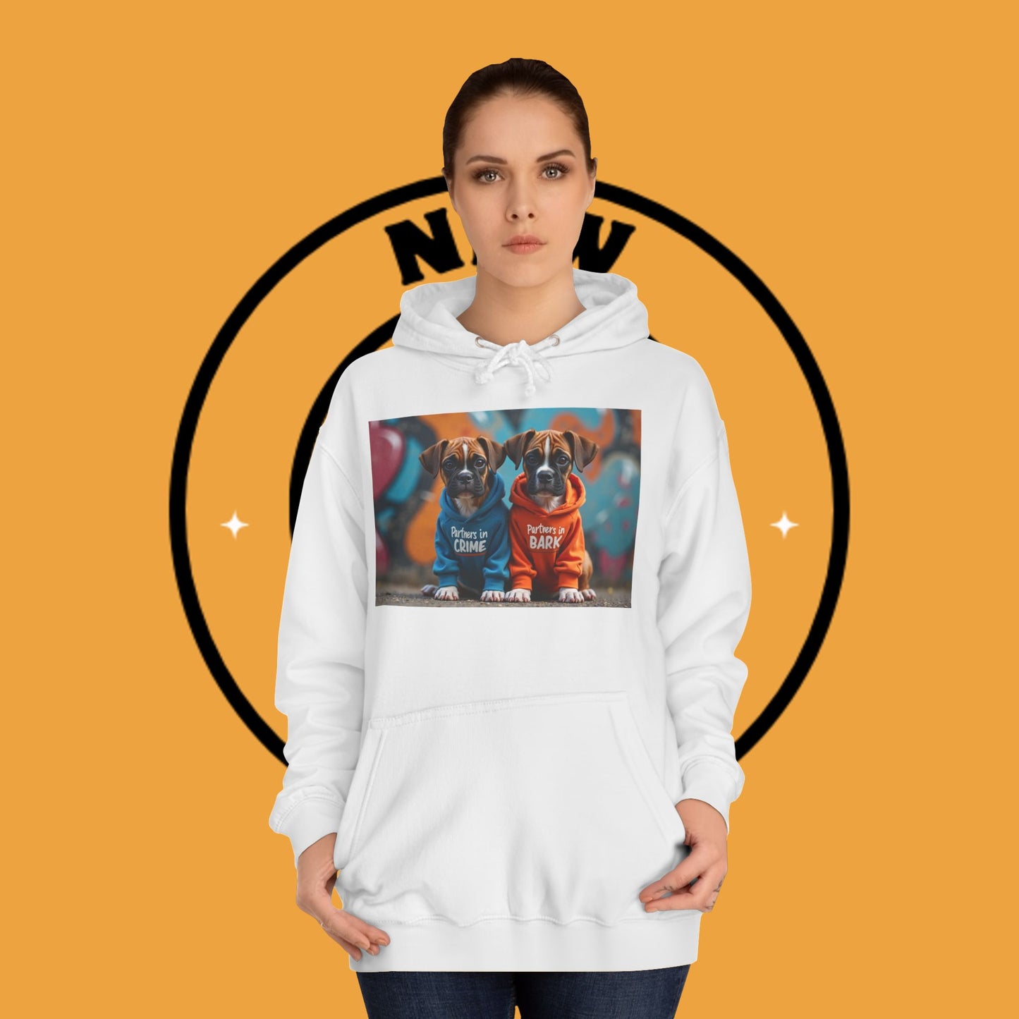 Partners in Crime & Bark Boxer Hoodie | Best Friends Dog Gift | Matching Pet Apparel | Friendship Goals