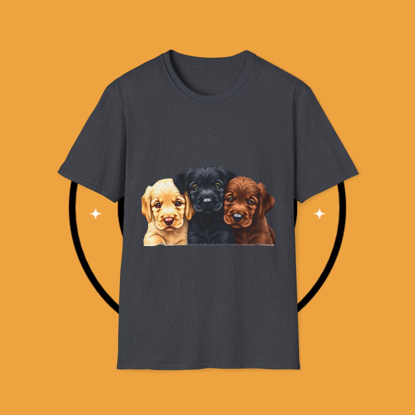 3 Adorable Retrievers Puppys - Dog - Unisex T-Shirt Design "Retriever Squad ๐พ | Trio of Cuteness T-Shirt for Dog Devotees"