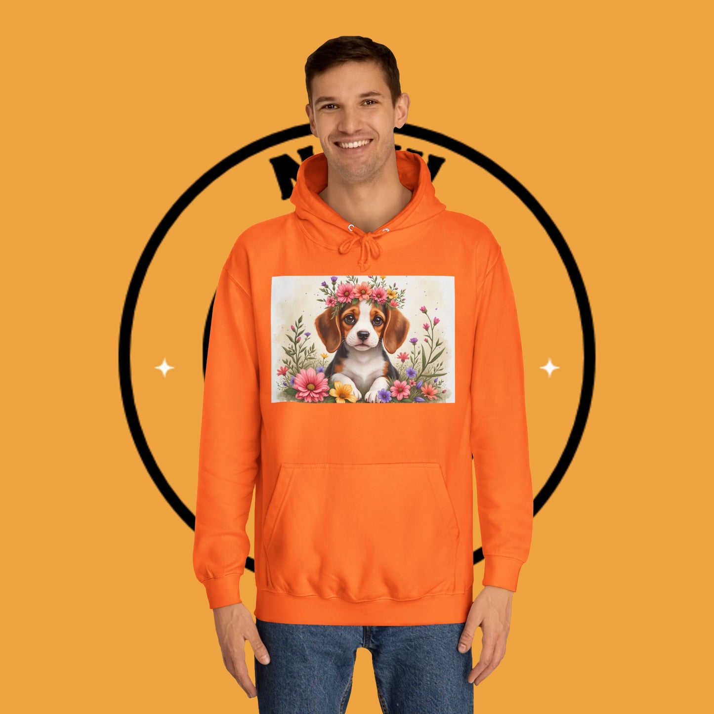๐ธ Enchanted Garden Beagle Hoodie - Where Cuteness Blooms! ๐ถ - Unisex Hoodie