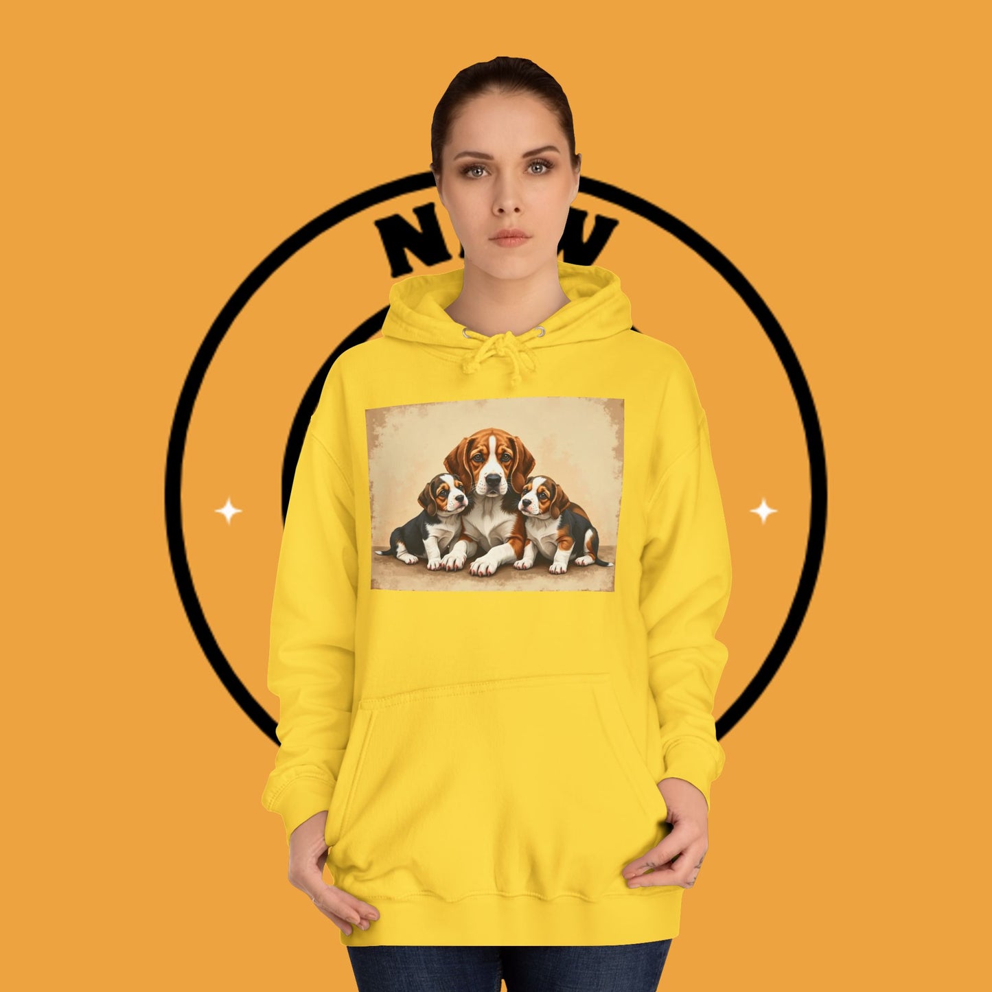 π¨βπ©βπ§βπ¦ Beagle Family Portrait Hoodie - Love Multiplied by Three! πΎ - Unisex Hoodie