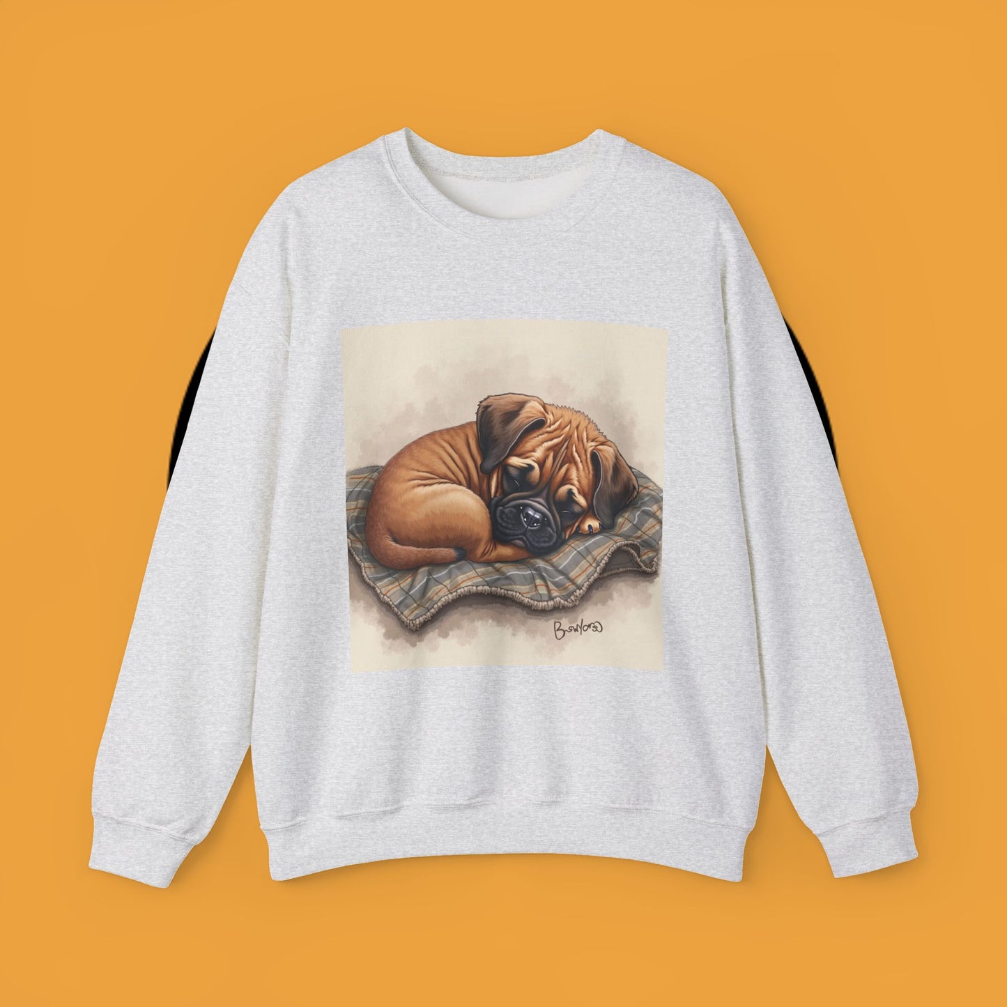 Sleeping Boxer Puppy Crewneck Sweatshirt - Cozy Dog Art Design - Comfort Wear for Pet Lovers