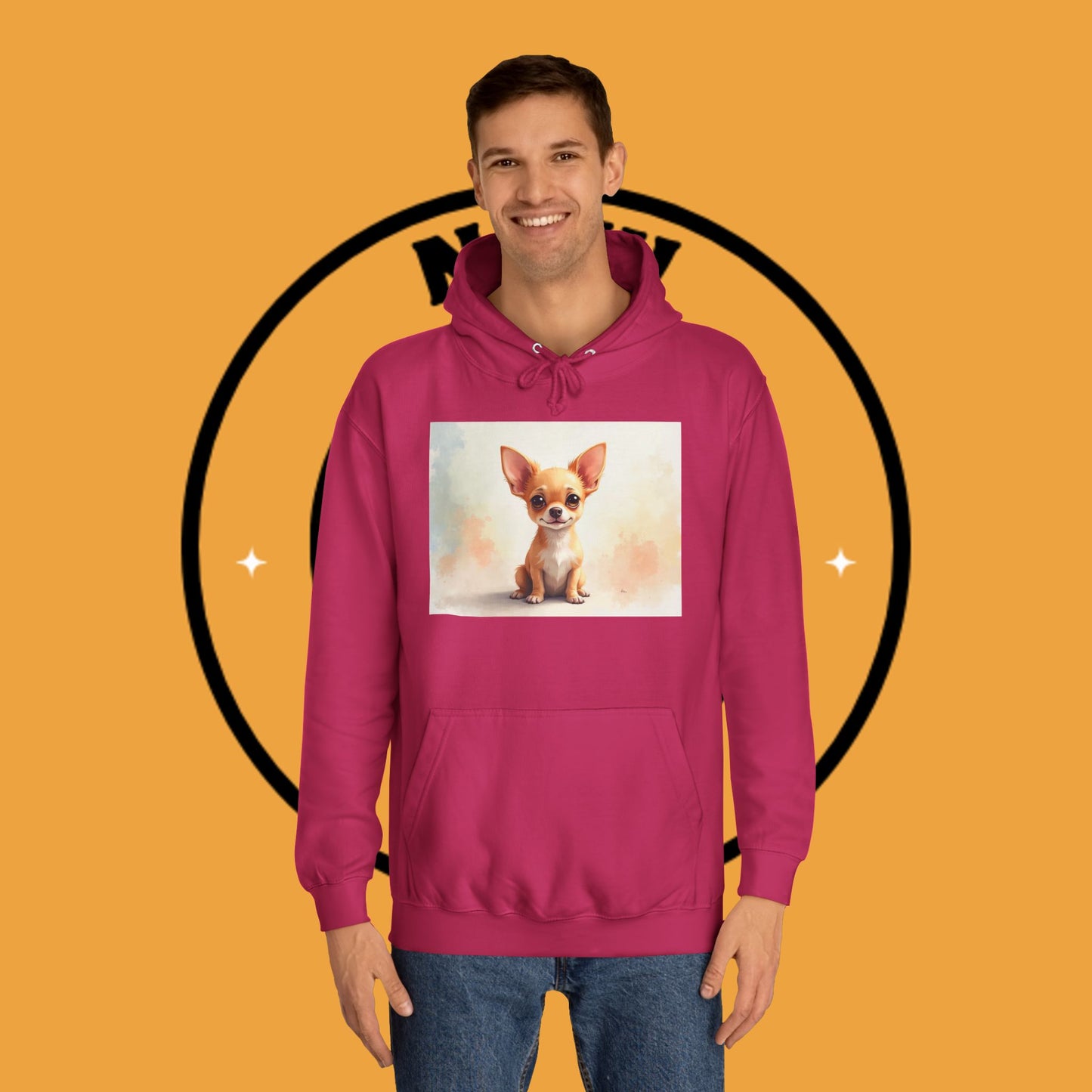 Watercolor Chihuahua Puppy Hoodie - Artistic Dog Portrait Sweatshirt