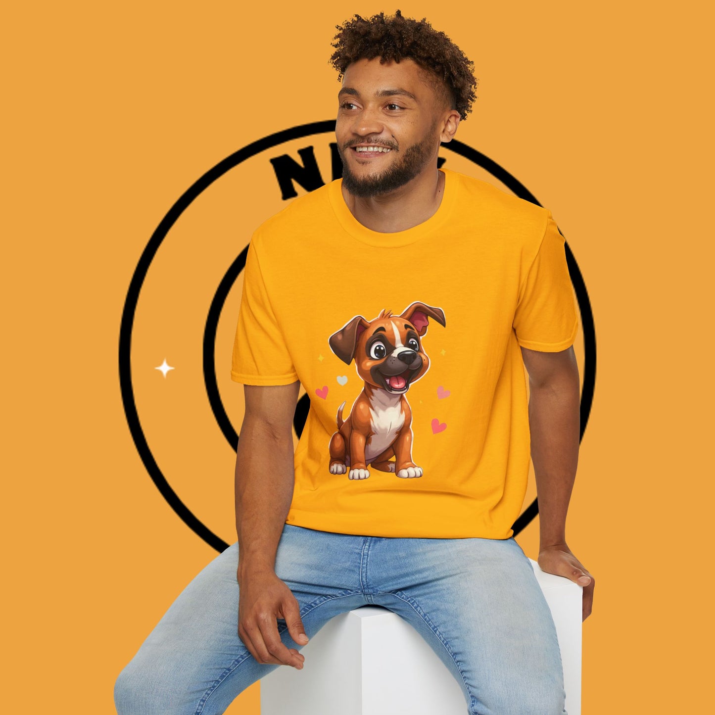 Cute Boxer Puppy Love T-Shirt - Happy Dog Heart Design Tee for Dog Lovers