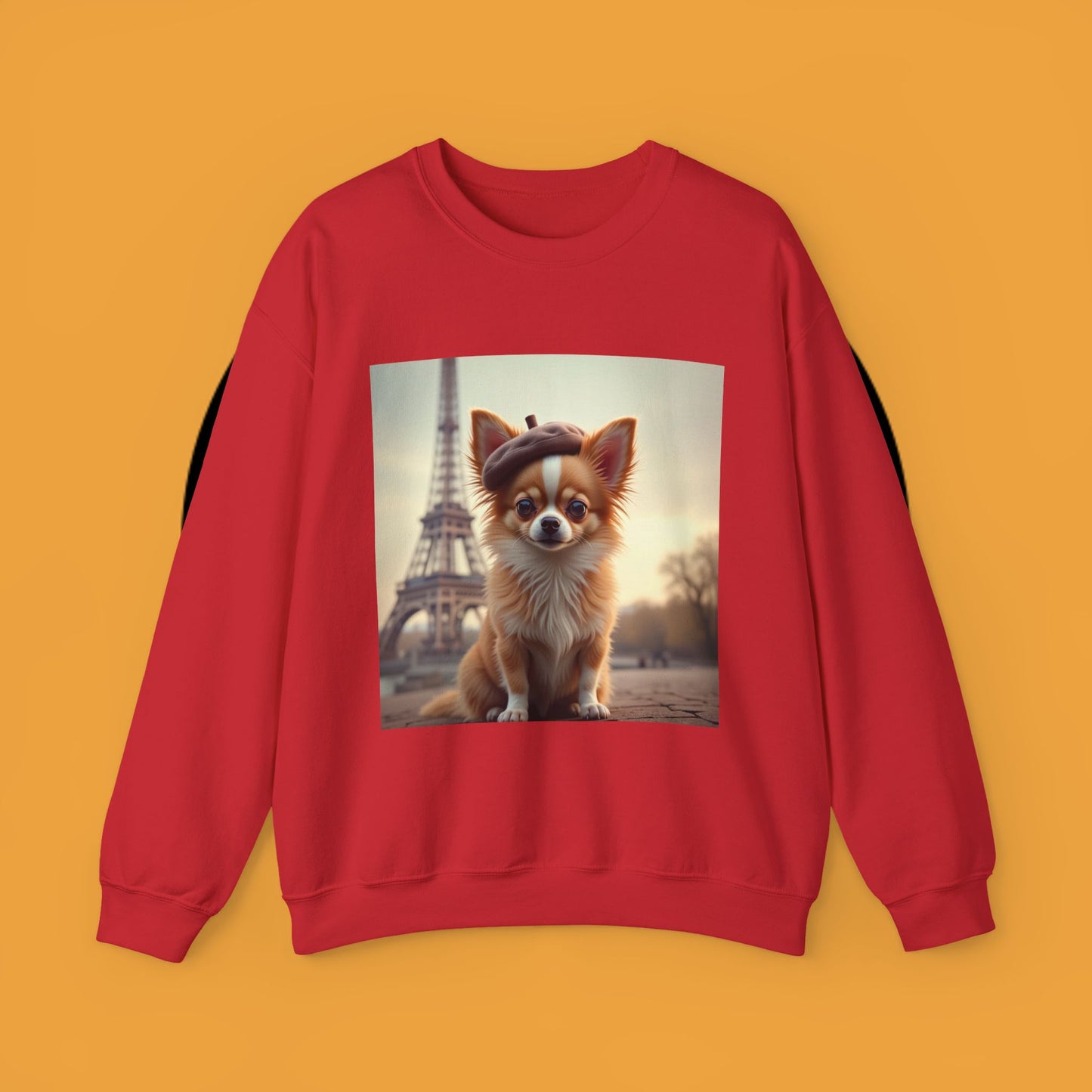 Parisian Chihuahua Beret Sweatshirt | French Dog Eiffel Tower Design | Travel Lover Gift